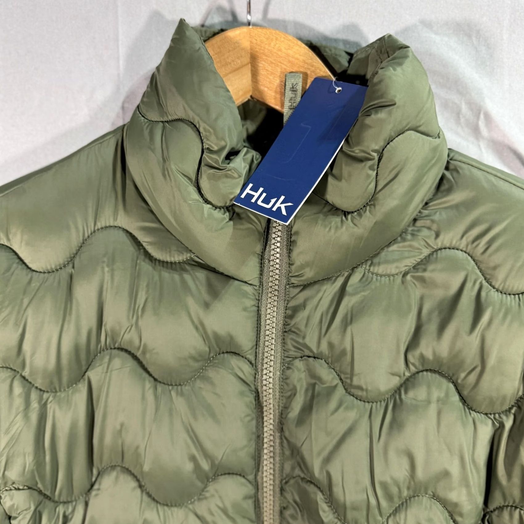 Vintage Huk Jacket Mens M Green Quilted Puffer Insulated Full Zip Outdoor HK400025 Size US M / EU 48-50 / 2 - 4 Thumbnail