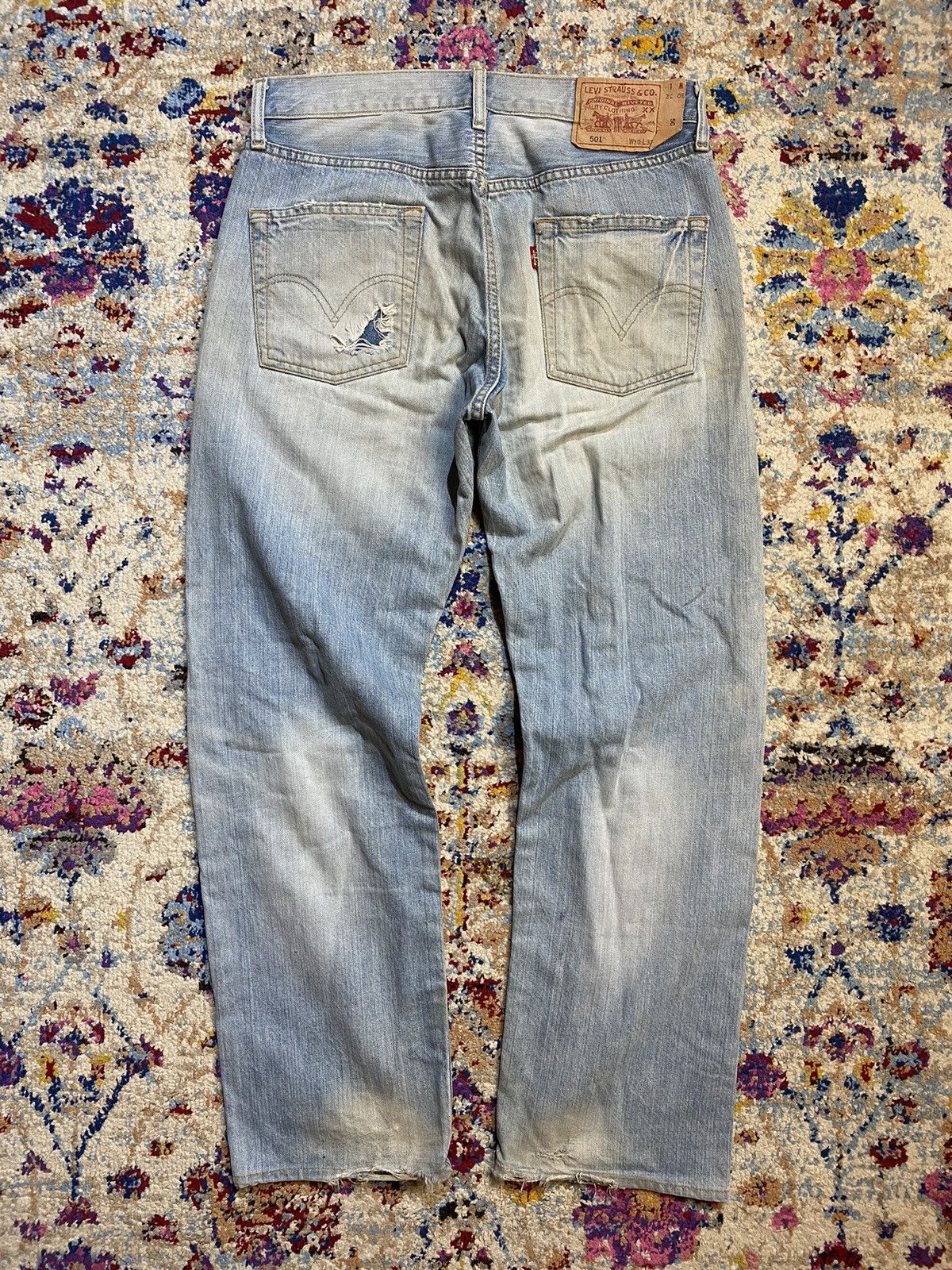 Levi's × Vintage Distressed Washed Blue Rindem Japan 501 Levis 30x32 Size US 32 / EU 48 - 2 Thumbnail