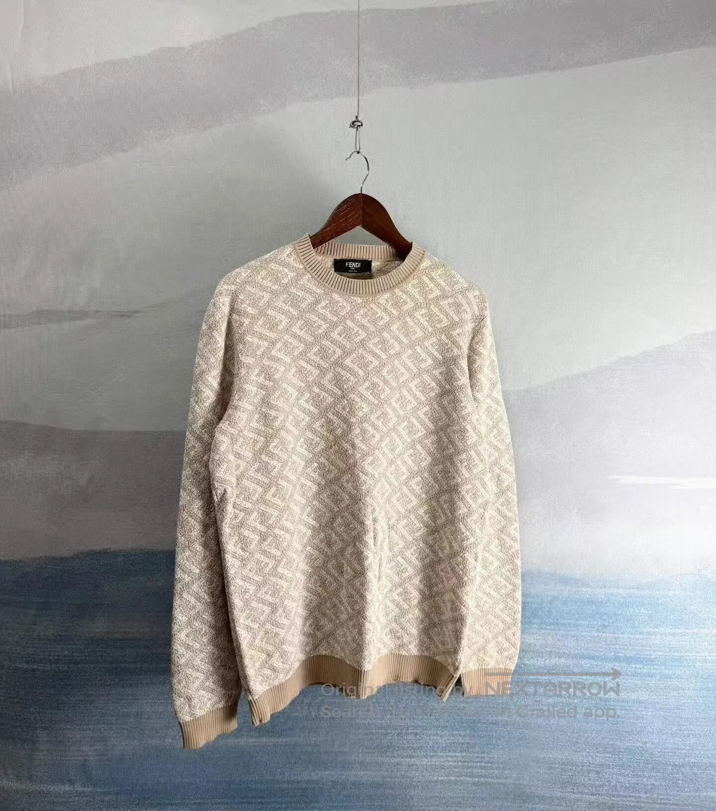Fendi FENDI Khaki Double F Full Print Knit Top| Size US M / EU 48-50 / 2 - 1 Thumbnail