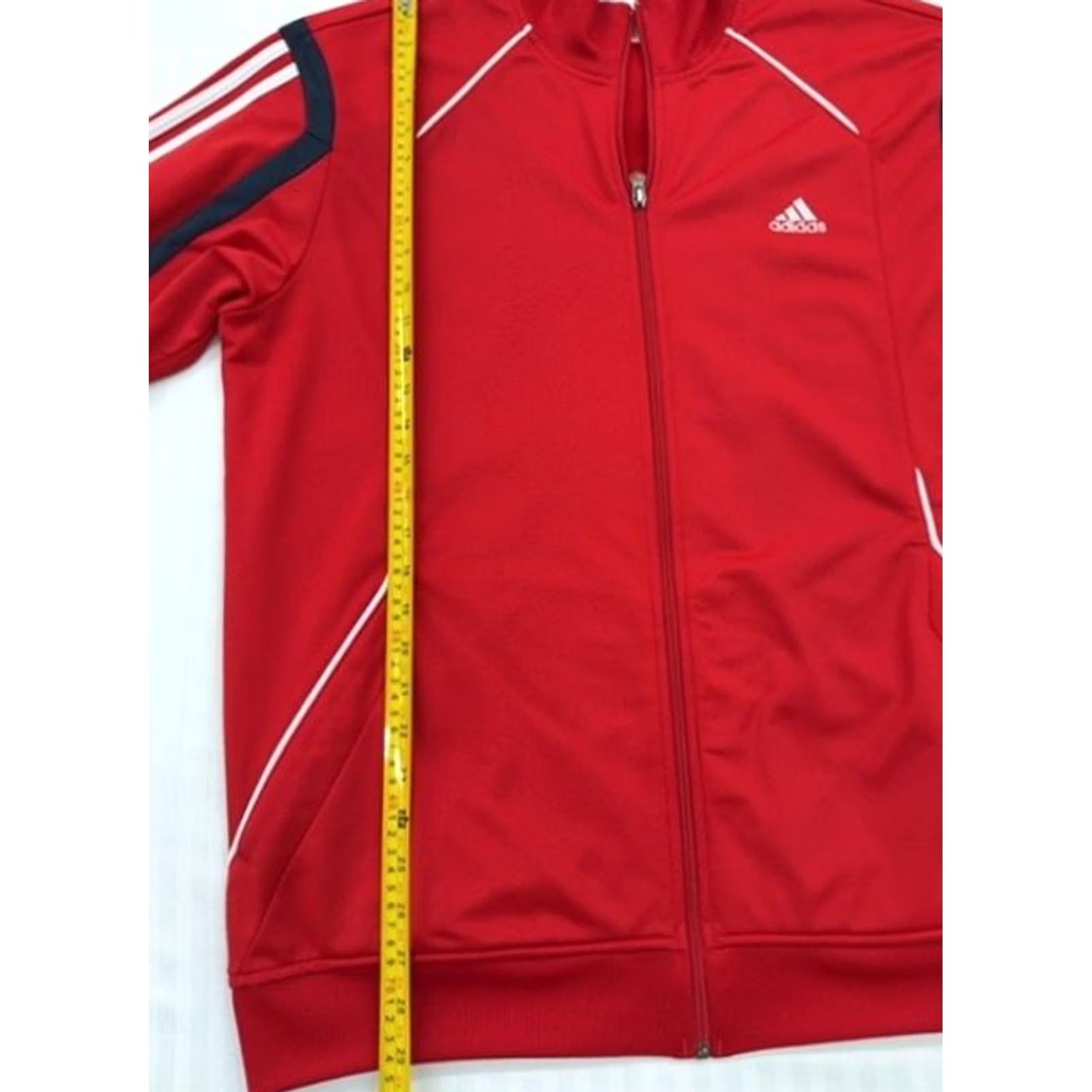 Adidas Adidas Men's Red Blocking Track Jacket 3-Stripes Full Zip L Size US L / EU 52-54 / 3 - 5 Thumbnail