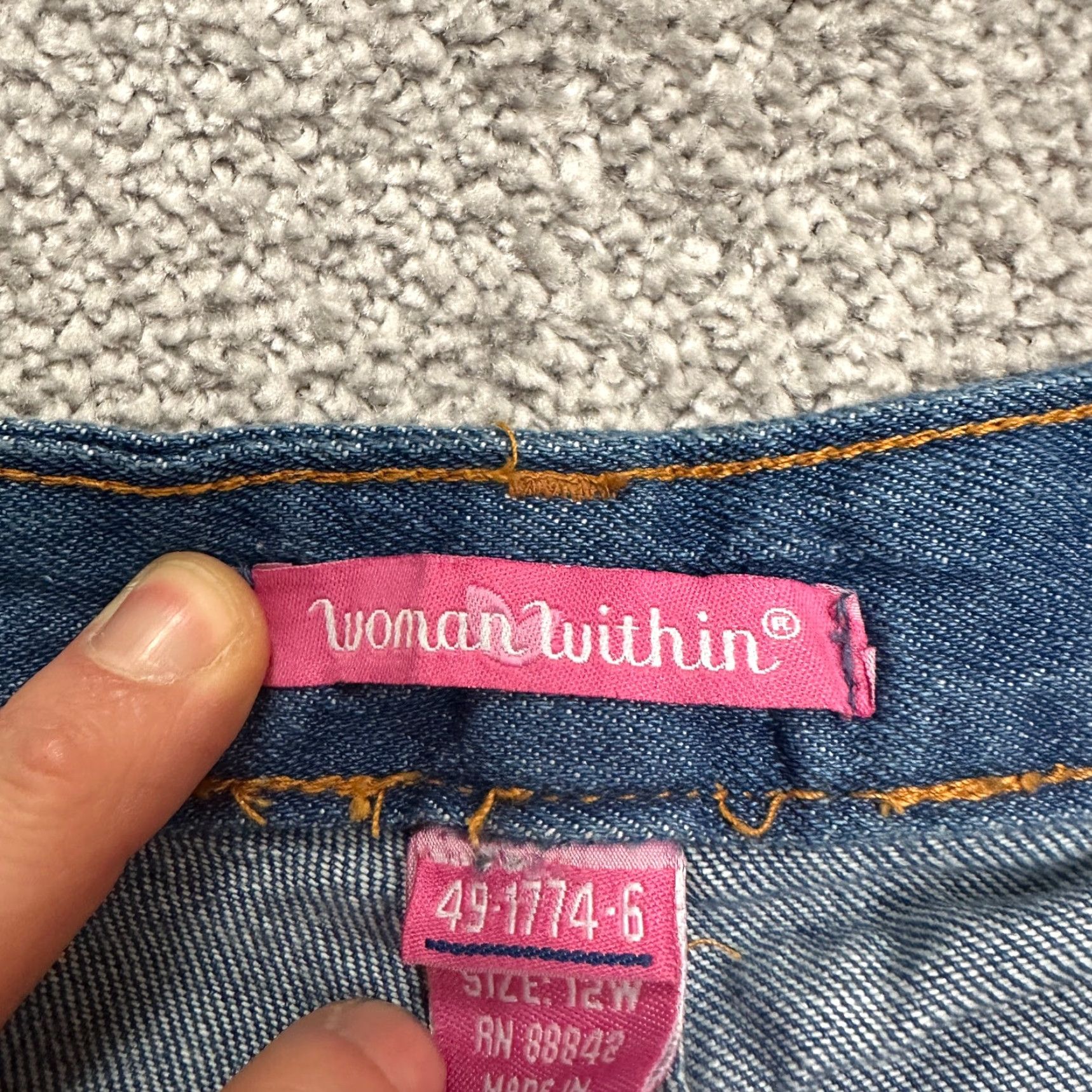 Vintage Woman Within Jeans Womens 12W Blue Denim Straight 31x30 5-Pocket Casual NWOT Size 34" / US 12 / IT 48 - 7 Thumbnail