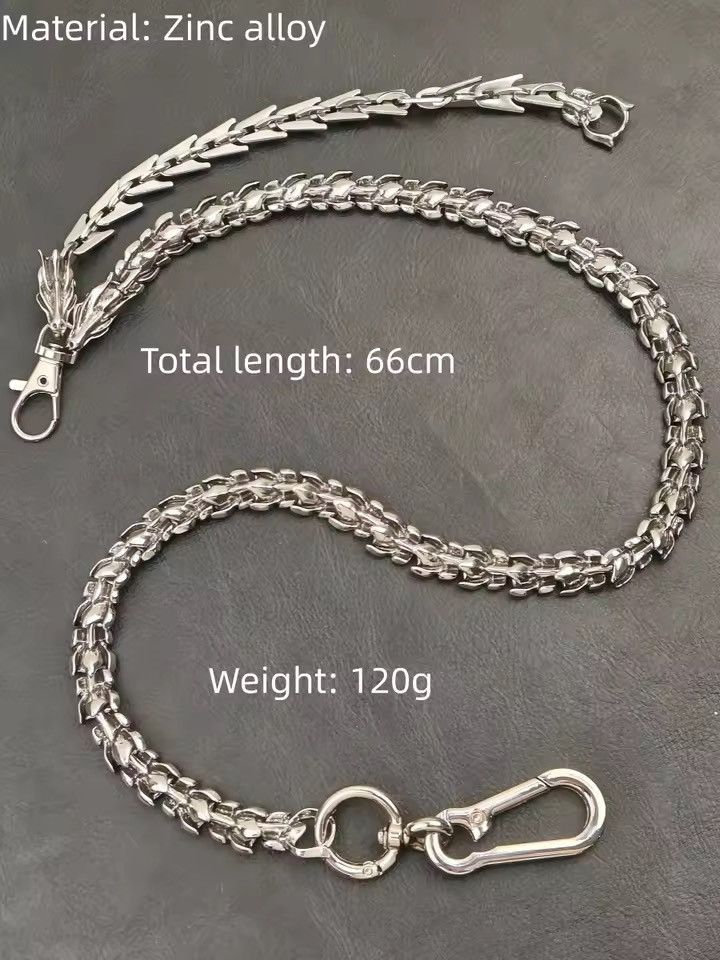 Jewelry Dragon Head Pants Chain for Men Women,Jeans Chain,Keys Chain Size ONE SIZE - 10 Thumbnail
