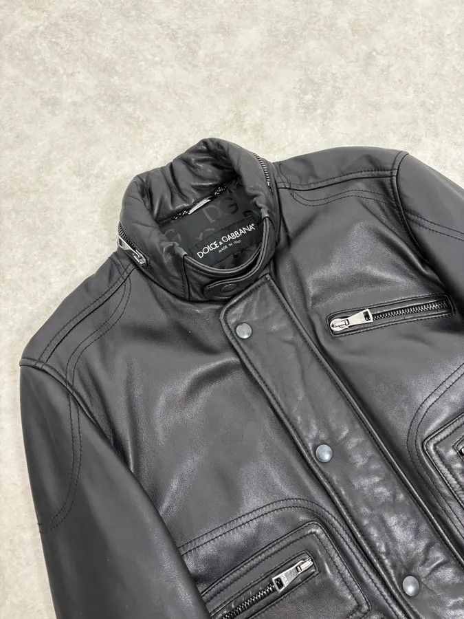 2010s Dolce & Gabbana Multi Zip Black Sheep Leather Jacket