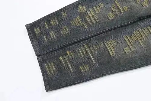 Japanese Brand Straight spliced Distressed Denim Size US 35 - 3 Thumbnail