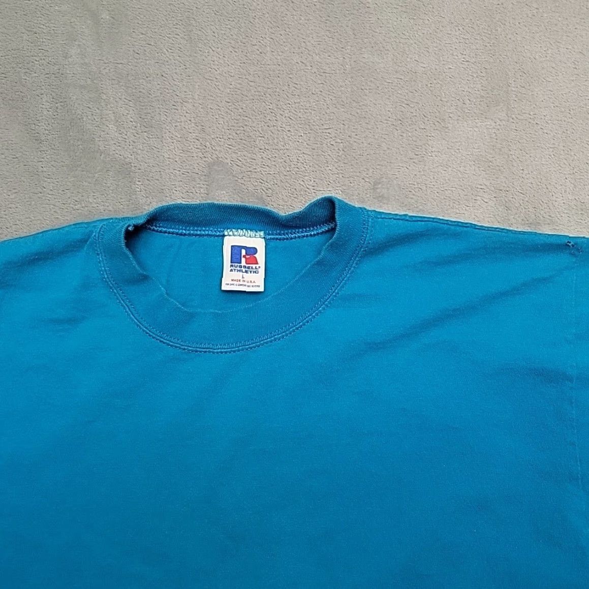 Vintage VINTAGE Russell Shirt Mens L Blue 100% Cotton Crewneck T-Shirt Made in USA USA" Size US L / EU 52-54 / 3 - 2 Thumbnail