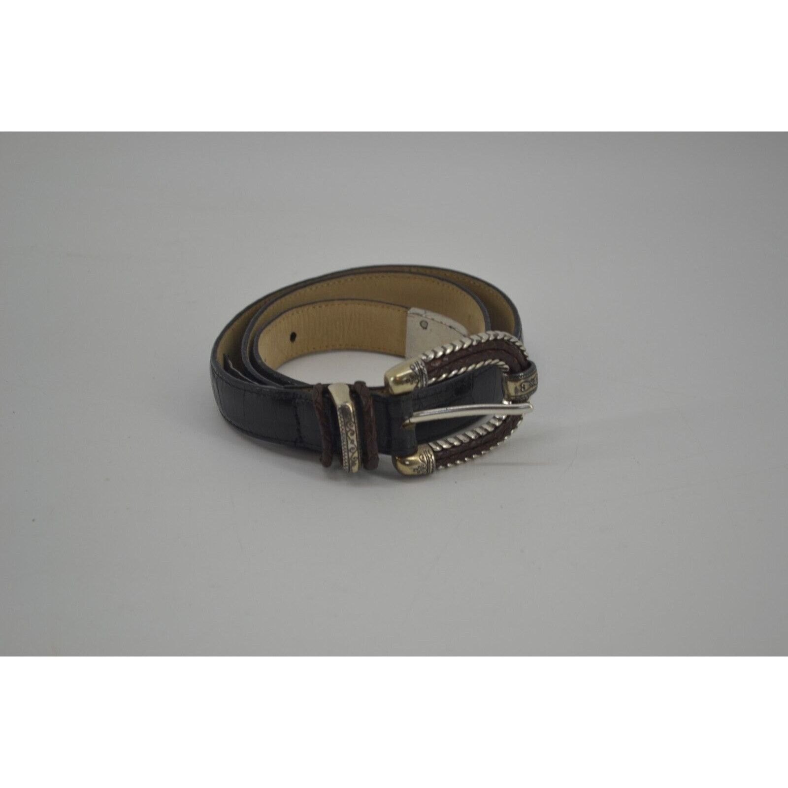 Brighton Brighton Croc Embossed #40253 Black Leather M / 30 Size ONE SIZE - 2 Thumbnail