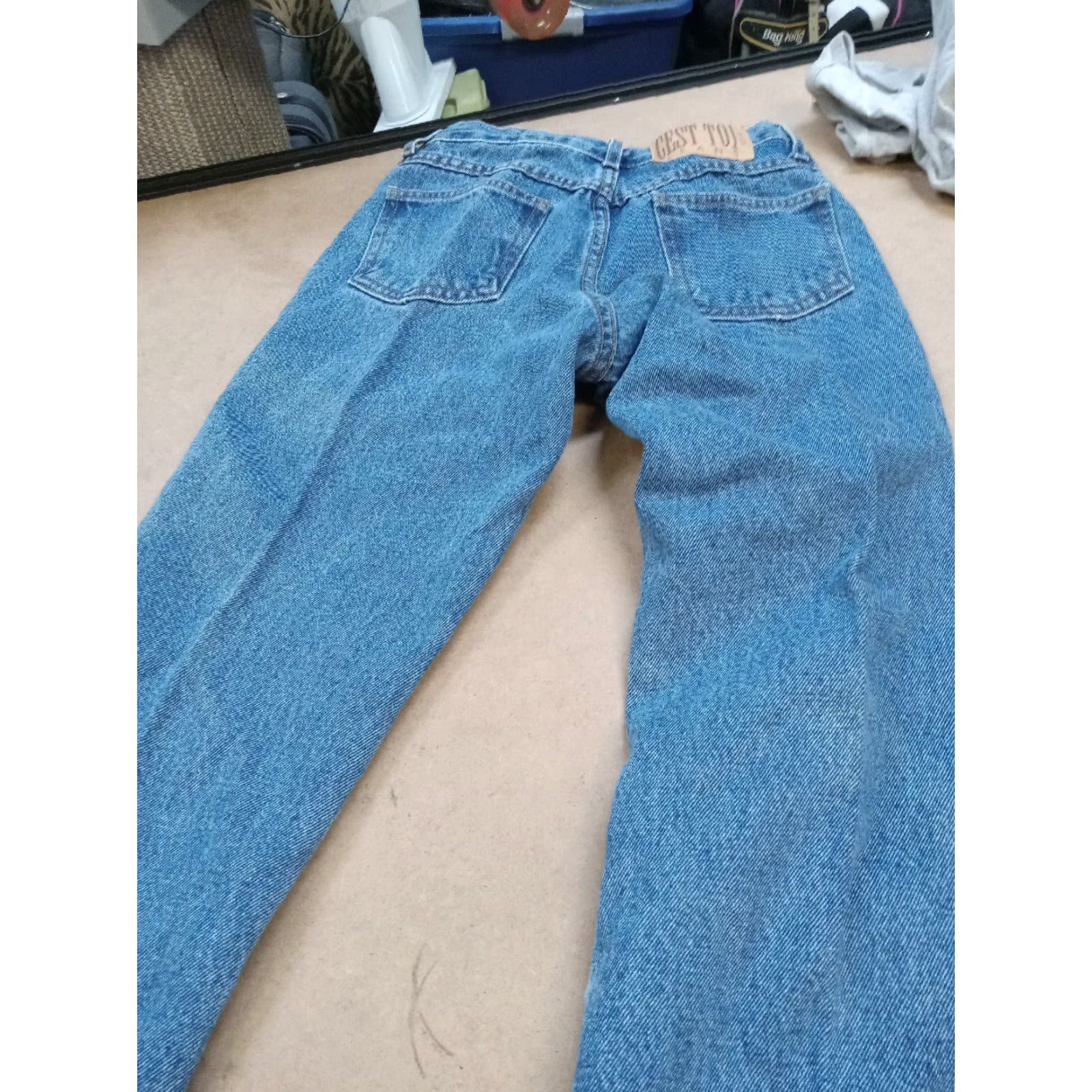 Denime VINTAGE C'est Toi Jeans Women's 26" x 31" Denim Button Up Blue USA Juniors Size 1 Straight Womens Size 25" / US 0 / IT 36 - 4 Thumbnail