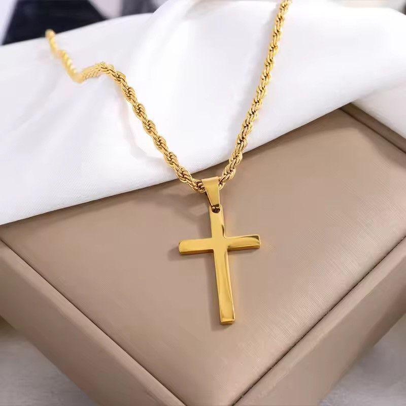 Jewelry Chain Rope Chain Necklace+ Cross Pendant Size ONE SIZE - 6 Thumbnail