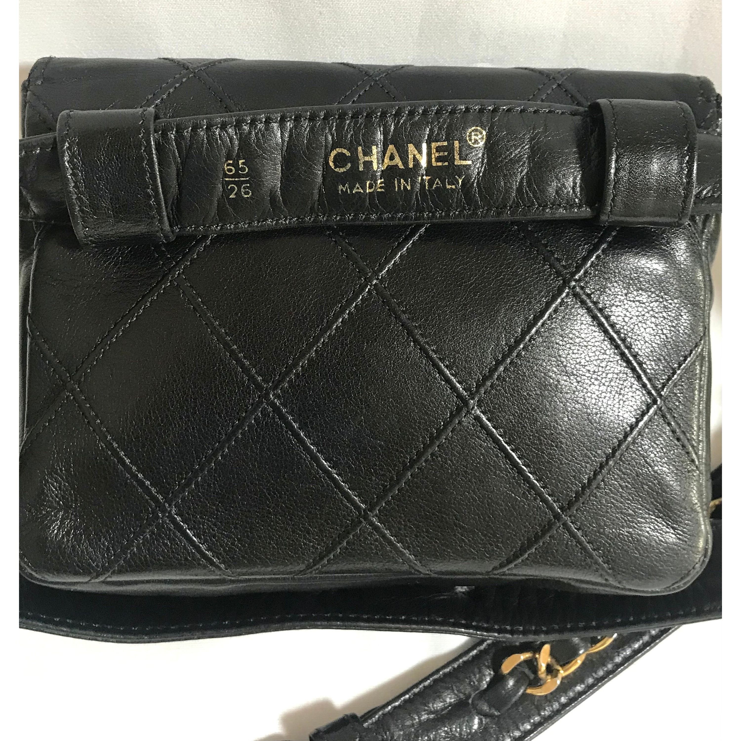 Chanel Vintage CHANEL black leather waist purse, fanny pack Size ONE SIZE - 4 Thumbnail