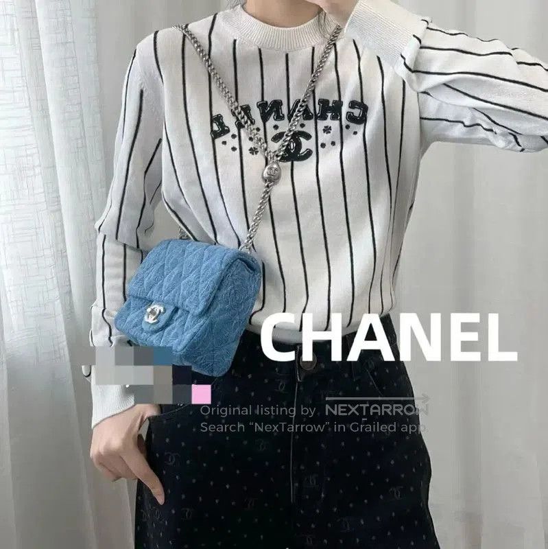 Chanel Chanel Striped White Pullover Sweater . Size M / US 6-8 / IT 42-44 - 8 Thumbnail
