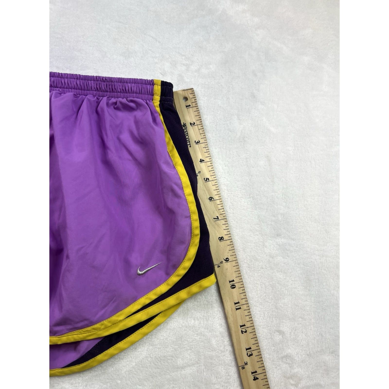 Nike Nike Women's Dri-Fit Running Shorts Purple Yellow Polyester Size Medium Athletic Activewear Shorts Size 32" / US 10 / IT 46 - 2 Thumbnail