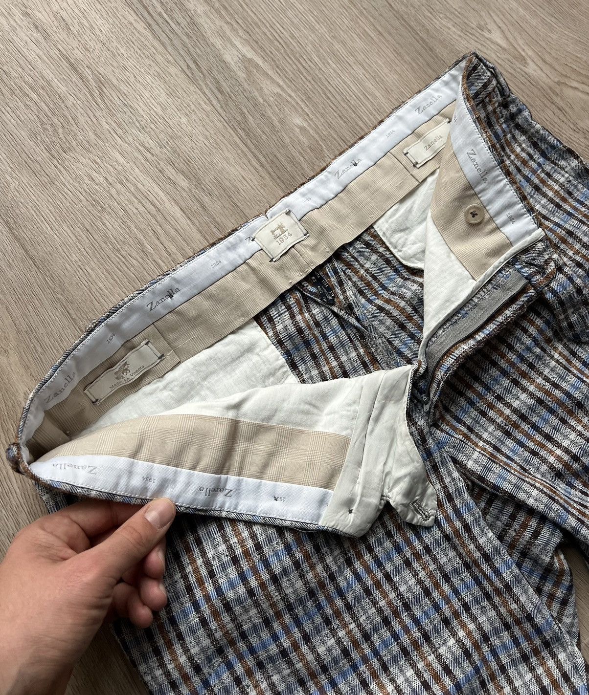 Zanella Zanella Checked Dress Trousers Chino Pants Size US 36 / EU 52 - 3 Thumbnail