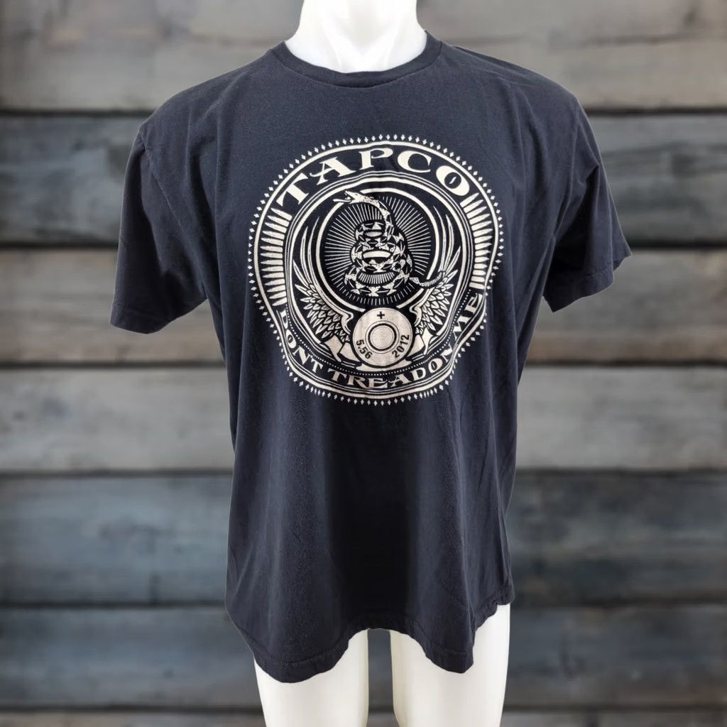 American Apparel VINTAGE American Apparel 2012 TAPCO Graphic Logo Promo T Shirt XL Black Short Sleeve Crew Neck Mens Army Military USA 90s Gun Logo Polo? Size US XL / EU 56 / 4 - 1 Thumbnail