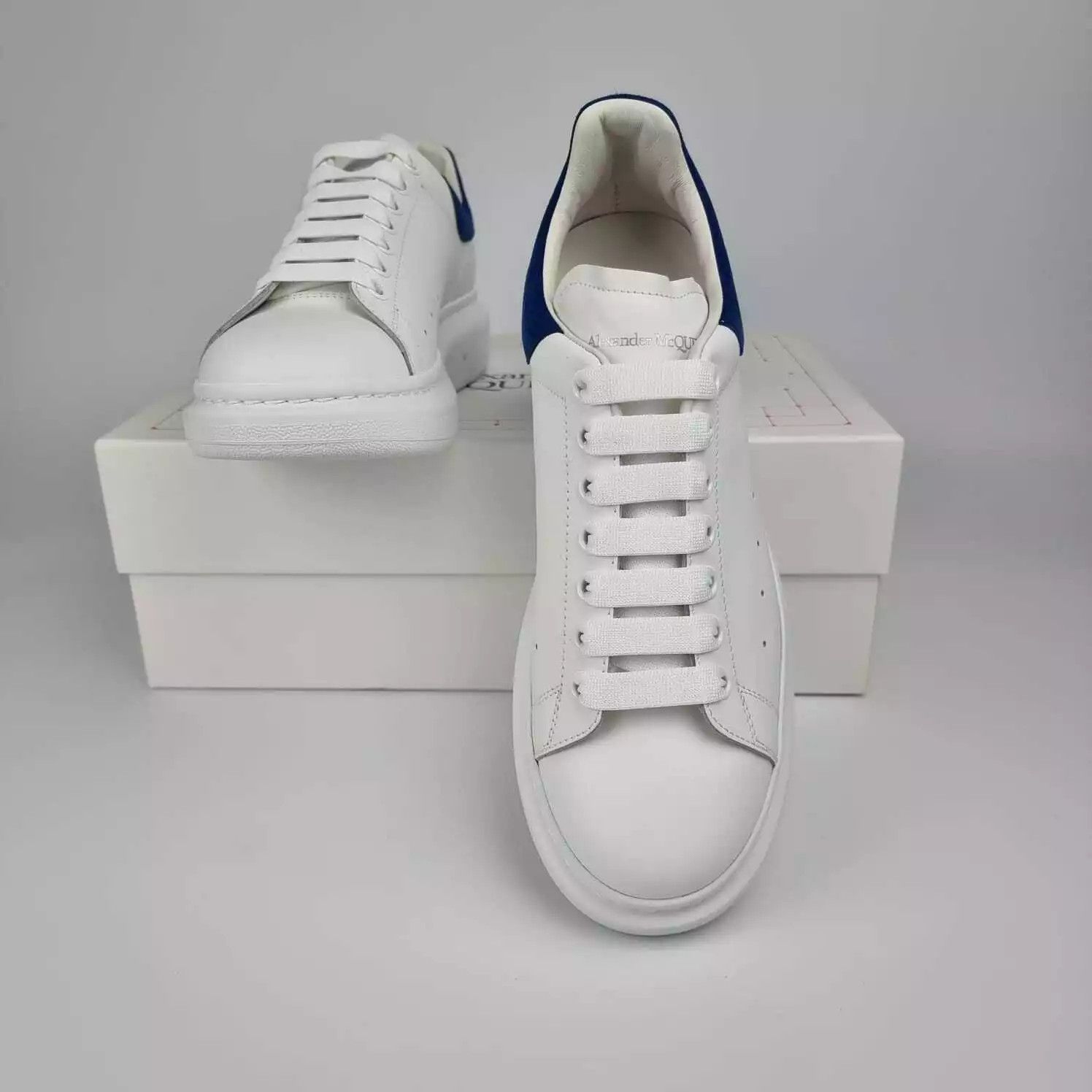 Alexander McQueen ALEXANDER MCQUEEN Men's Oversized White Blue Sneakers Size US 14 / EU 47 - 3 Thumbnail