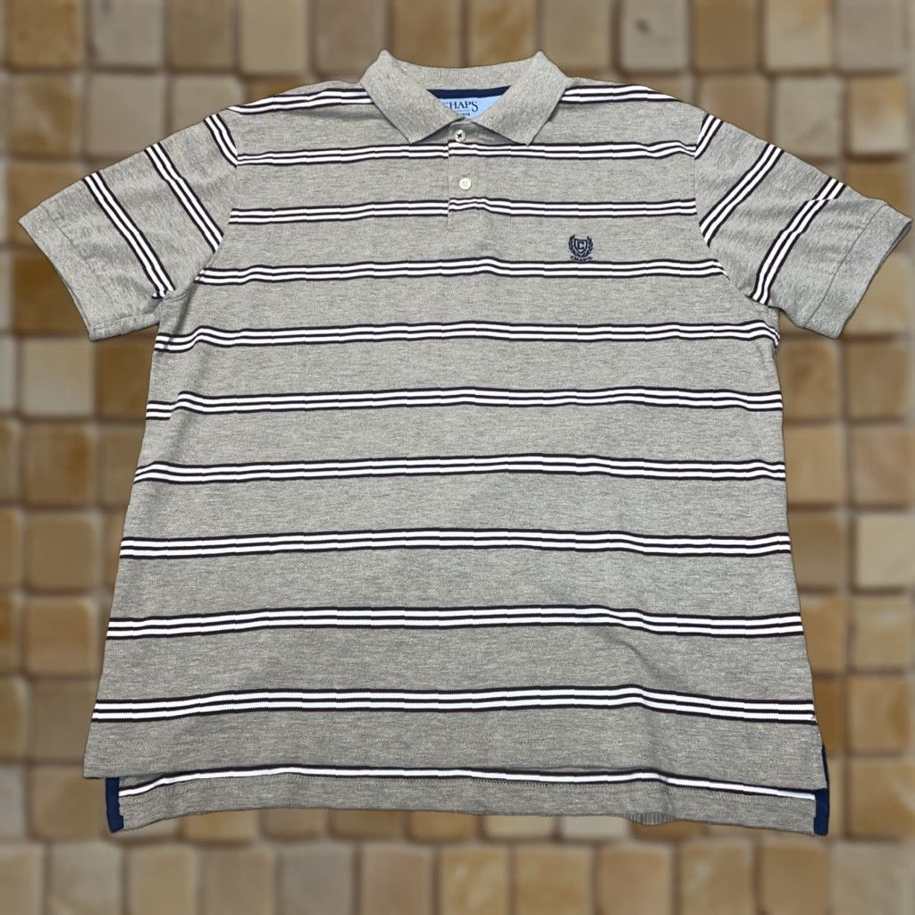 Chaps CHAPS Everyday Polo Shirt Large Tan Red White Striped Mens Size US L / EU 52-54 / 3 - 1 Thumbnail
