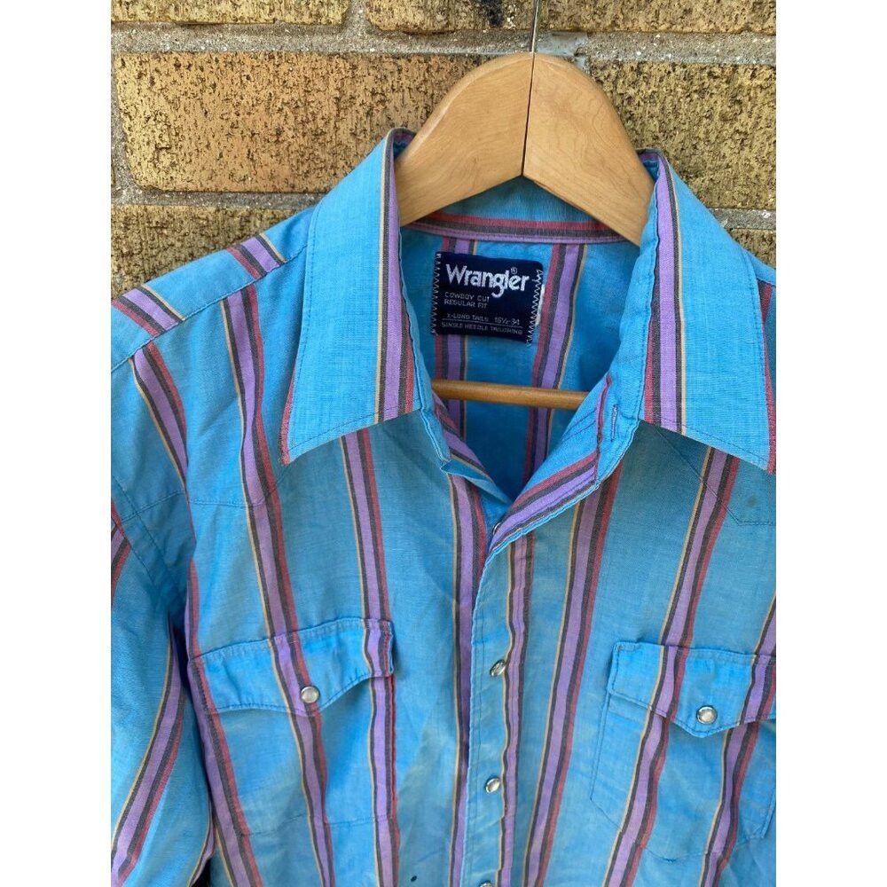 Wrangler Vintage Wrangler Pearl Snap Shirt Men Cowboy Cut Regular Fi Size US M / EU 48-50 / 2 - 6 Thumbnail