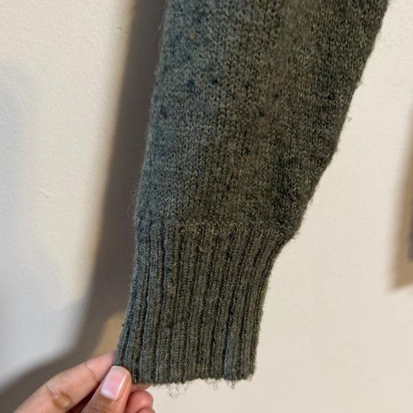 Madewell Madewell Olive Green Speckled V-Neck Sweater Size M Size M / US 6-8 / IT 42-44 - 8 Thumbnail