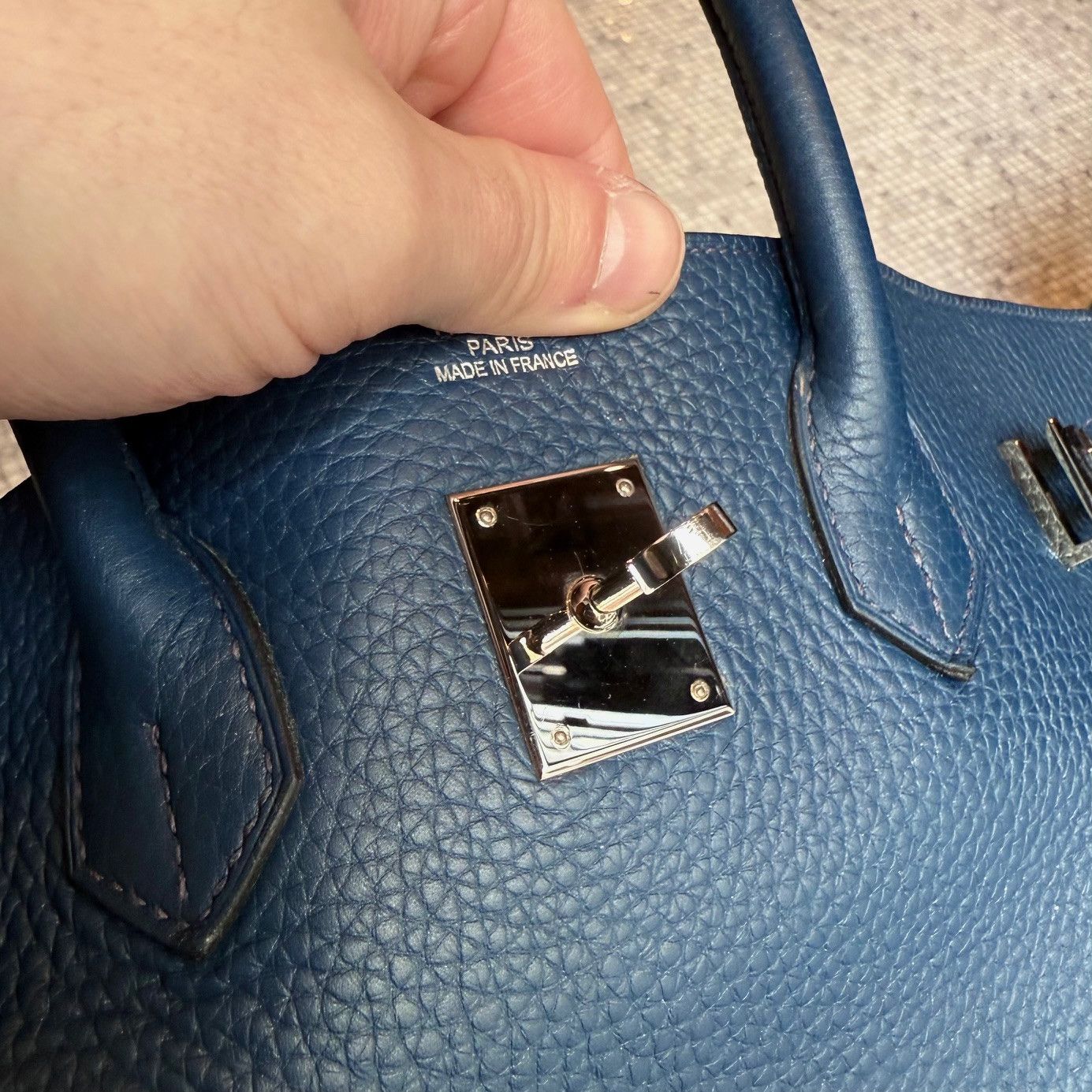 Hermes Hermès 2010 Bleu De Malte Clemence Leather Birkin 35 Bag Size ONE SIZE - 22 Thumbnail