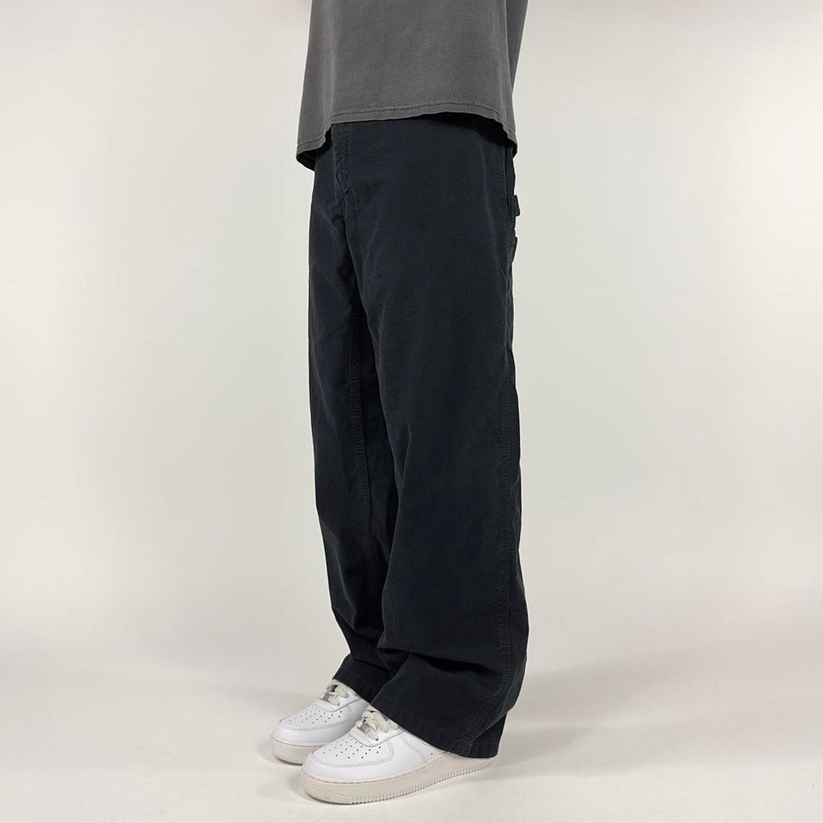 Carhartt × Japanese Brand Y2K Carhartt Black Carpenter Baggy Wideleg Streetwear Pants Size US 37 - 3 Thumbnail