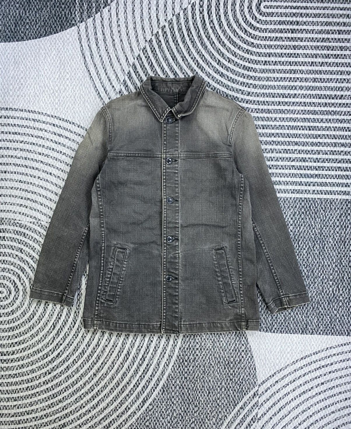 Tete Homme Vintage Tete Homme By Issey Miyake Wash Grey Denim Jacket Size US M / EU 48-50 / 2 - 1 Thumbnail