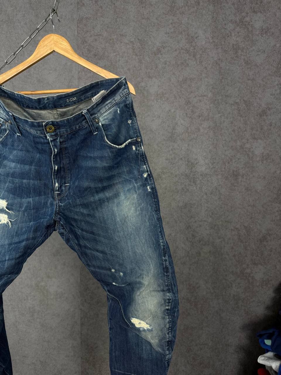 G-Star G Star Raw designer distressed denim asymmetric jeans Size US 33 - 2 Thumbnail