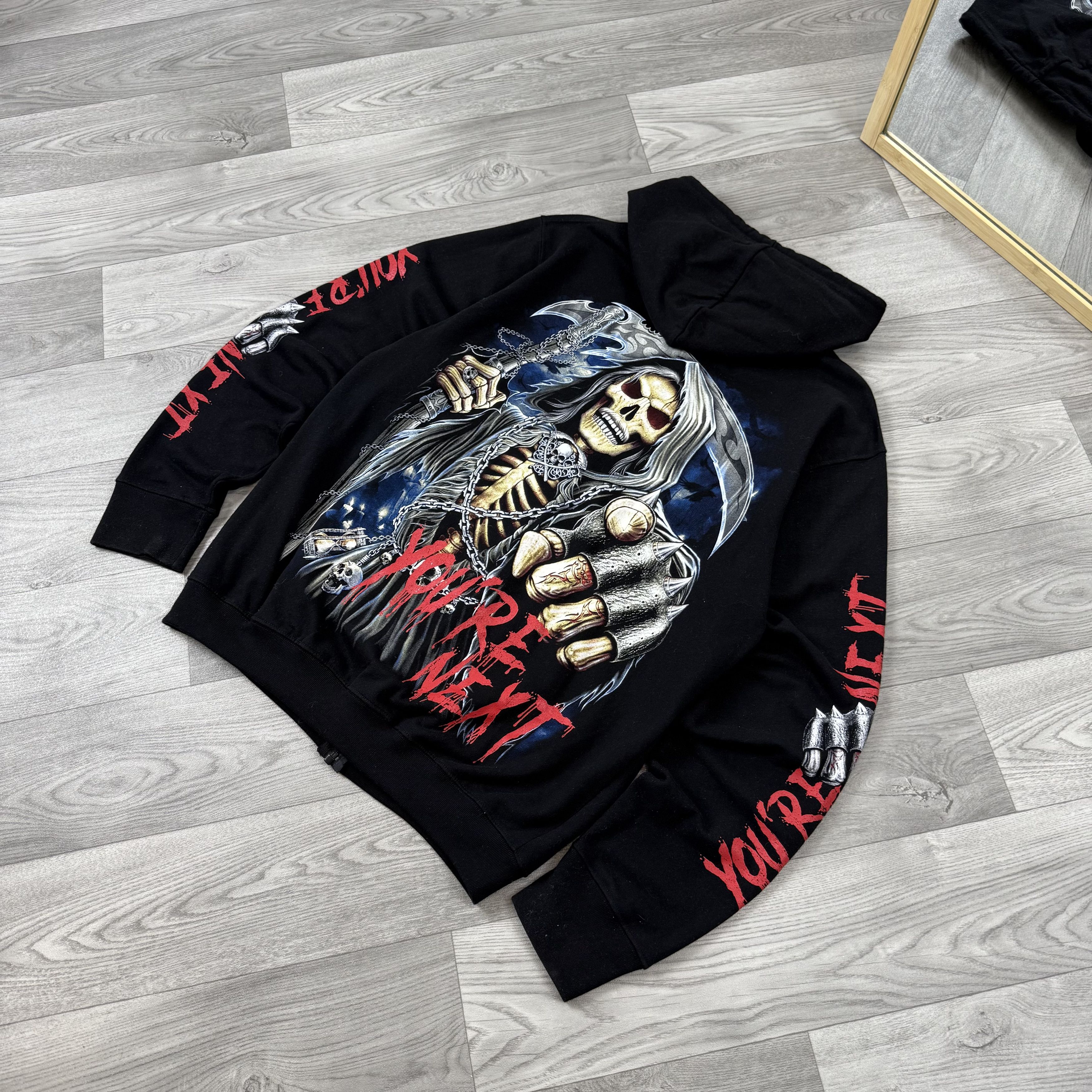 Vintage Vintage Rock Metal Reaper Graphic Zip Hoodie Hooded Sweat Size US XL / EU 56 / 4 - 5 Thumbnail