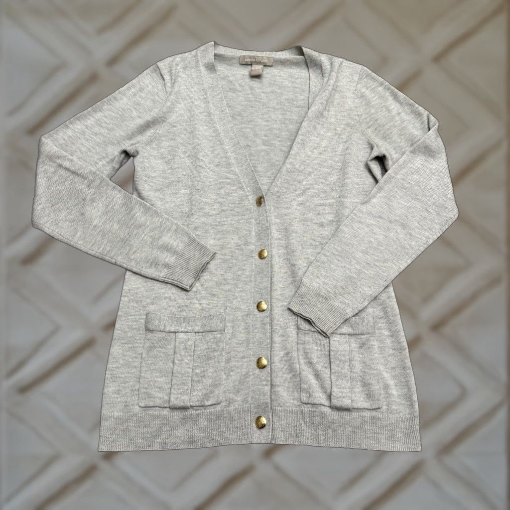 Banana Republic Banana Republic Cardigan Sweater Wool Blend Button up Gray Womens Small Knit Stretch Classic Size S / US 4 / IT 40 - 1 Thumbnail