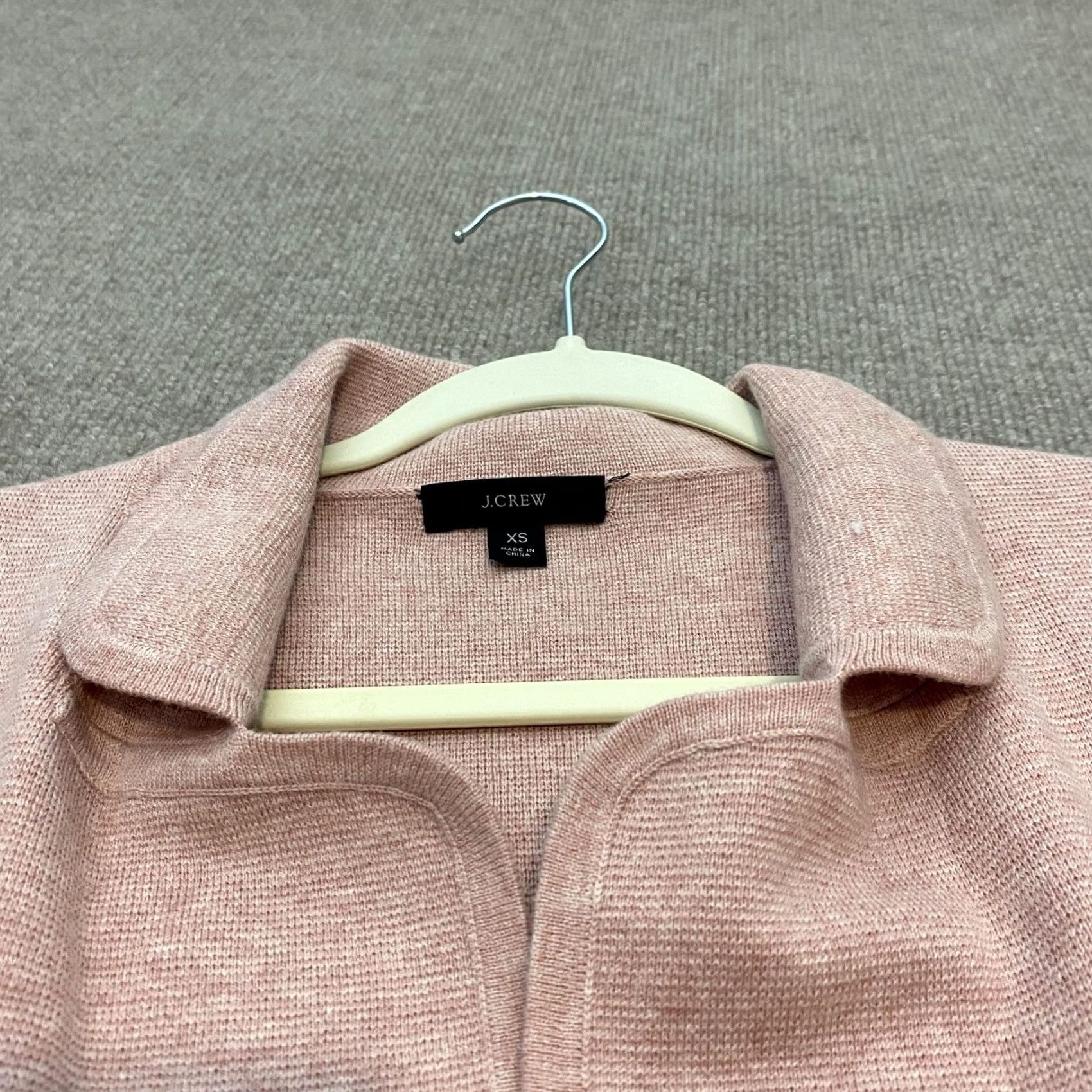 J.Crew J Crew Coatigan Womens XS Pink Knit Open Front Collared Pockets Jacket Size XS / US 0-2 / IT 36-38 - 2 Thumbnail