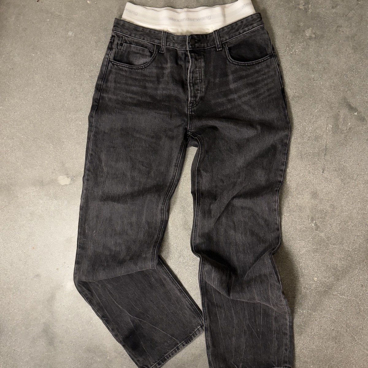 Alexander Wang Alexander Wang Layered Logo Waistband Jeans Size 31" - 1 Thumbnail