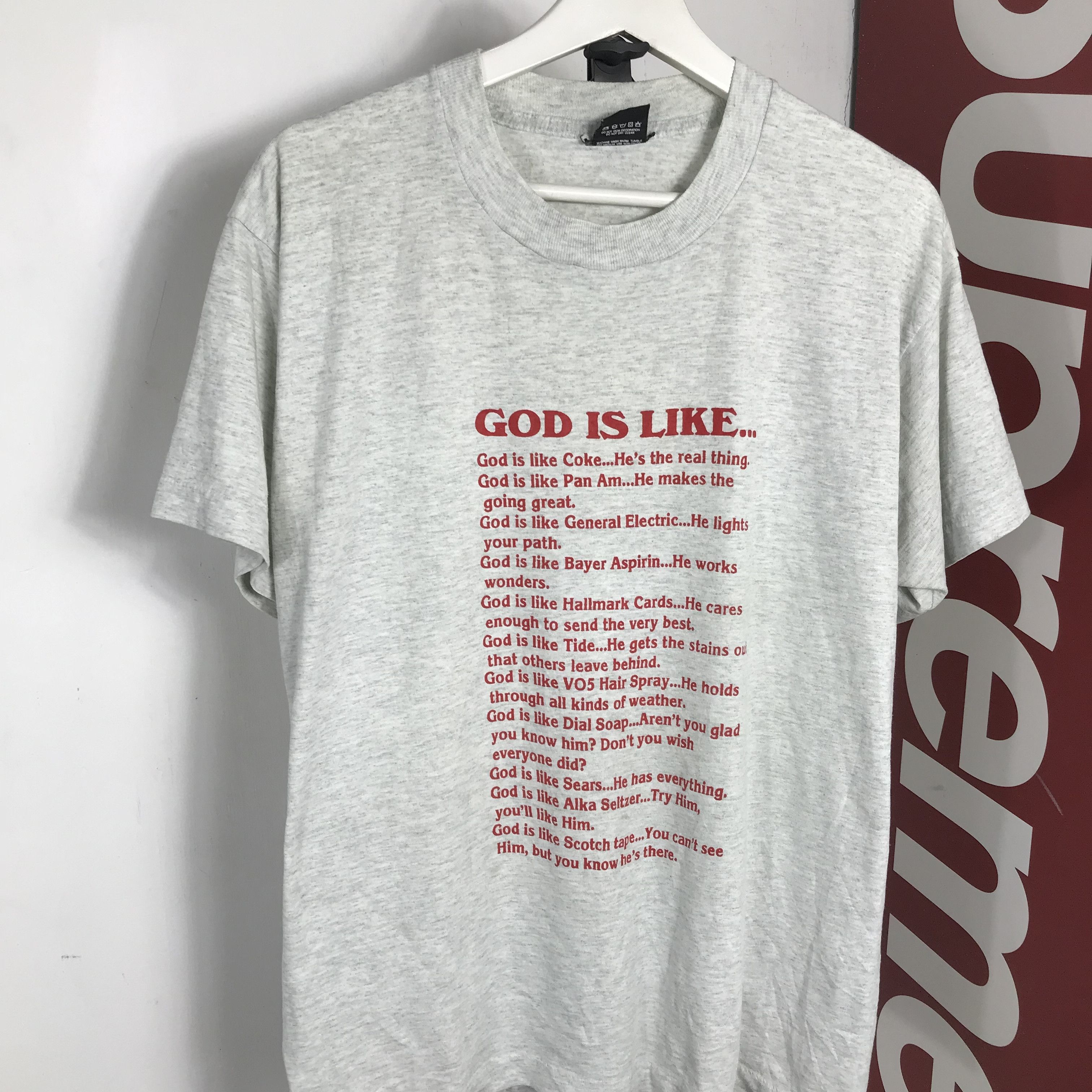 Delta Vintage 90s God T-Shirt Large Funny Jesus Art Single Stitch Size US L / EU 52-54 / 3 - 2 Thumbnail