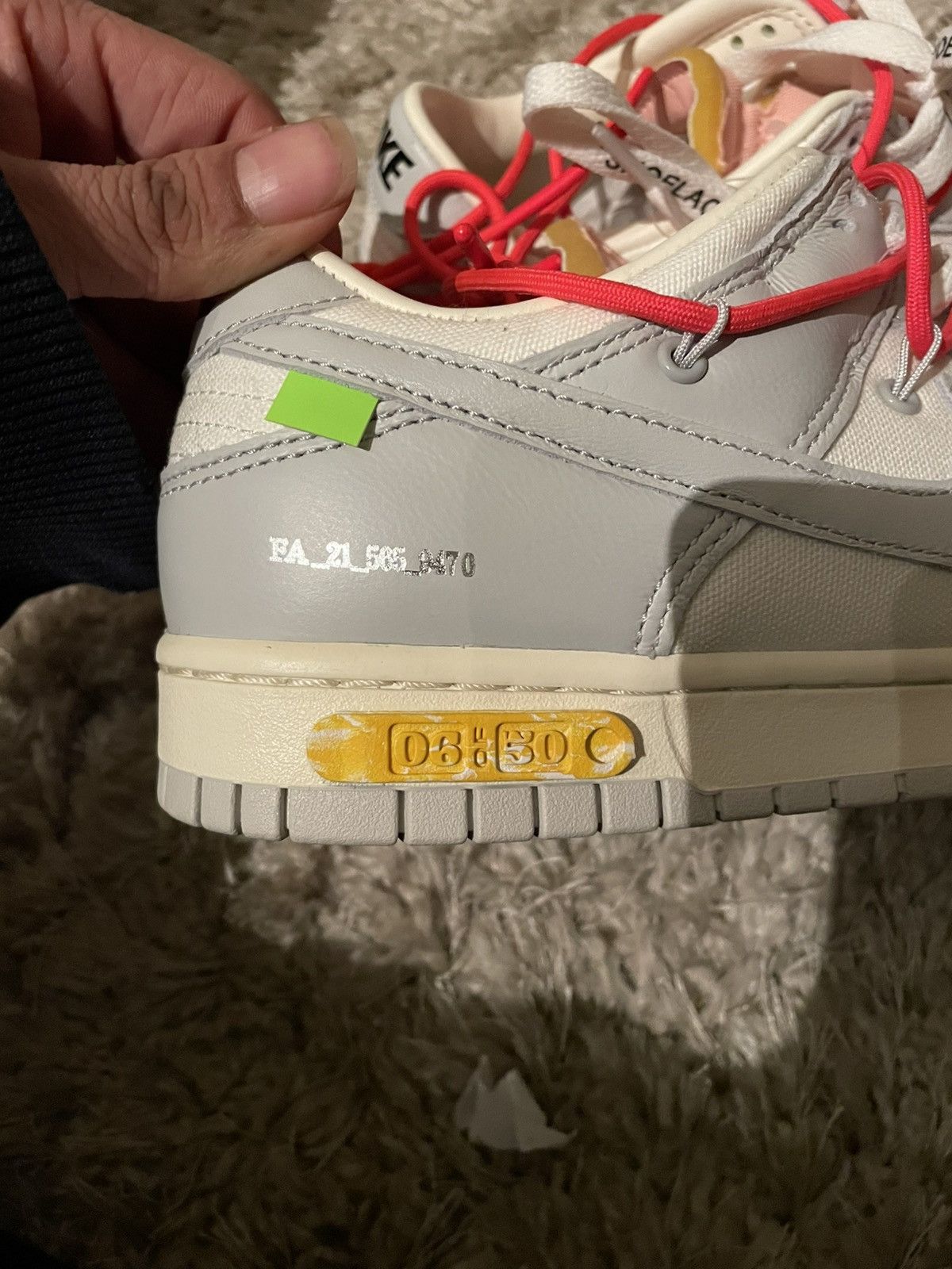 Nike × Off-White Off White x Nike Dunk Low Lot 6 Size US 9.5 / EU 42-43 - 11 Thumbnail