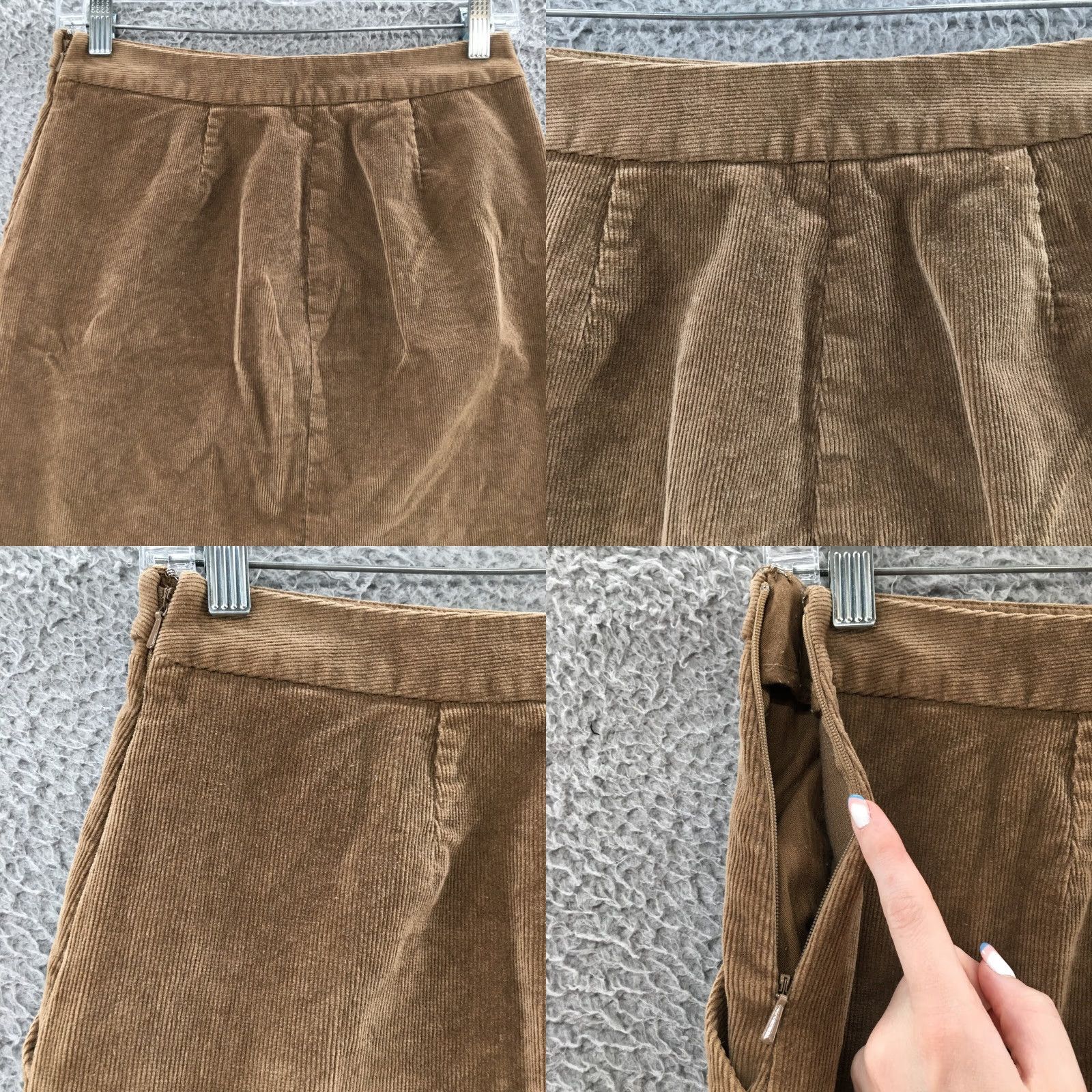 Banana Republic Banana Republic A-Line Corduroy Skirt Womens 00 Brown Flat Front Pocket Casual Size 24" / US 00 / IT 34 - 8 Thumbnail