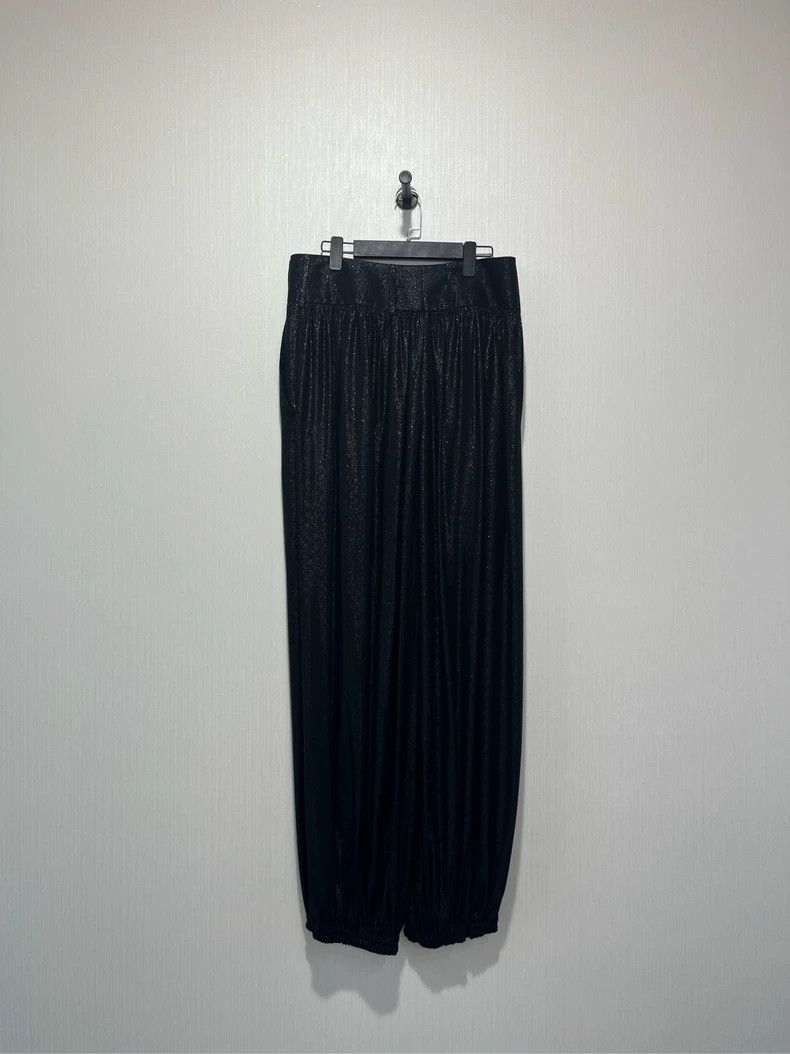 Yves Saint Laurent Saint Laruent Black Shiny Silver Wide Leg Corset Pants 2502 Size 34" / US 12 / IT 48 - 1 Thumbnail