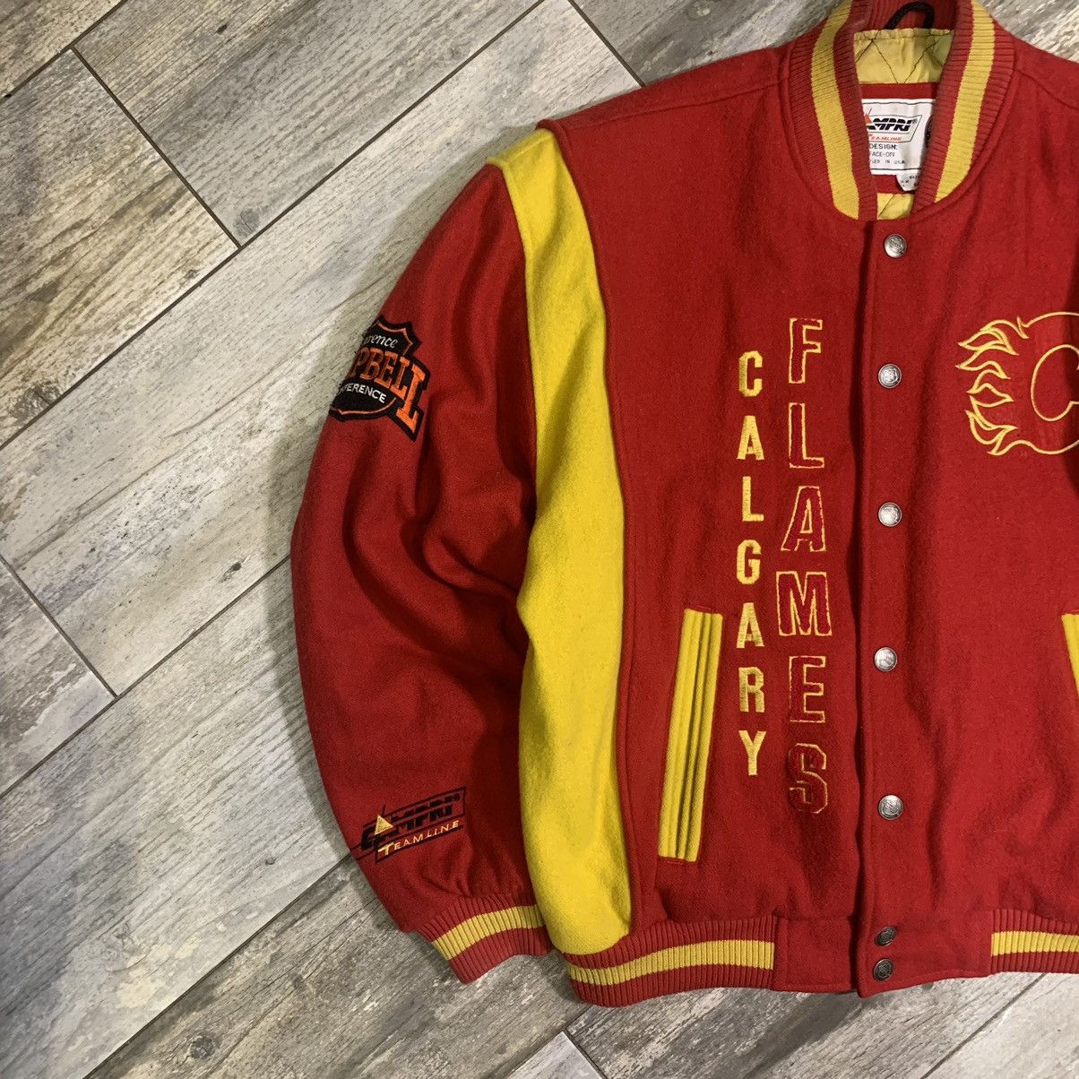 NHL × Vintage ✅OFFERS. NFL FLAMES VARSITY JACKET Size US L / EU 52-54 / 3 - 3 Thumbnail
