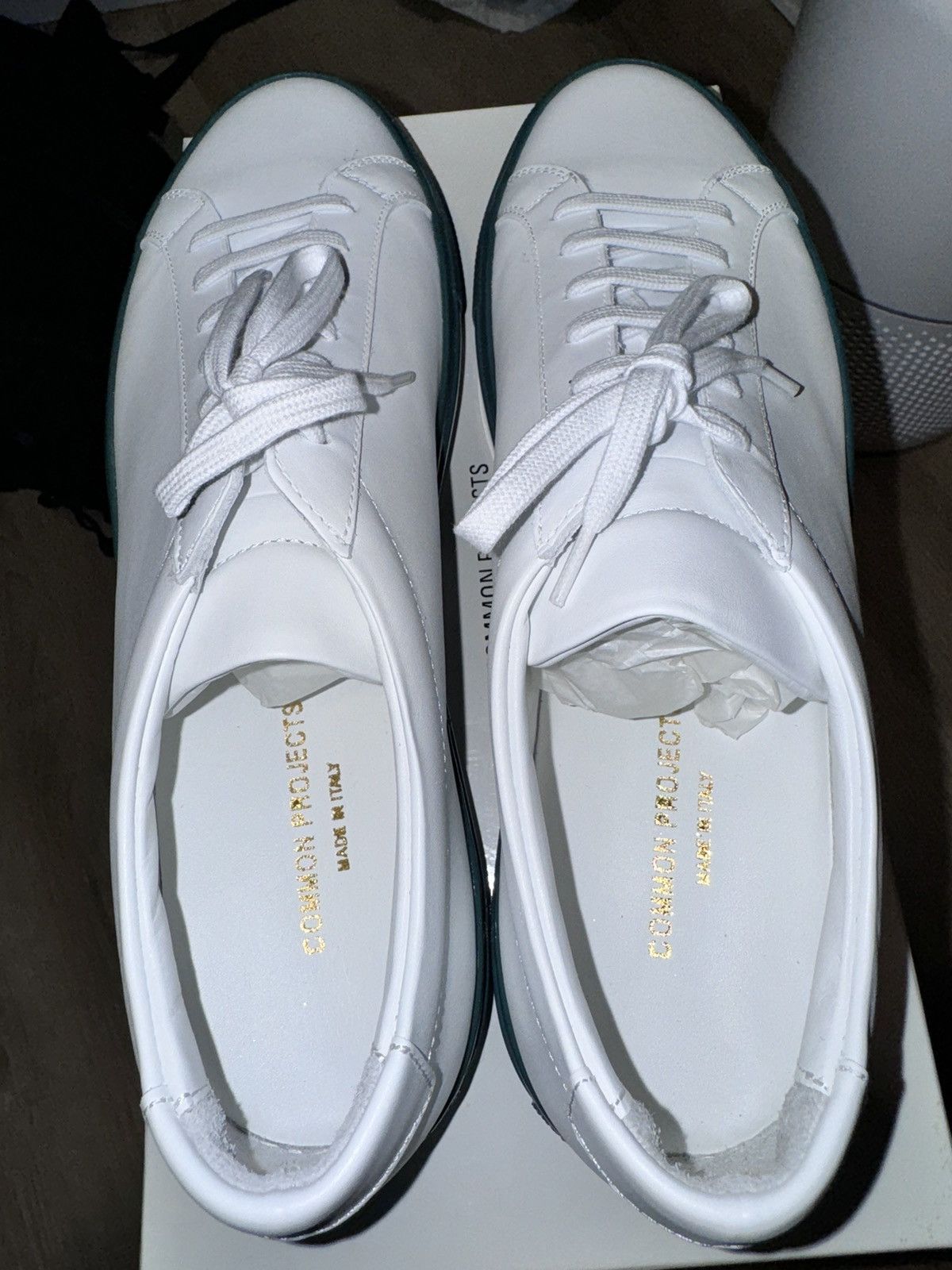 Common Projects Common Projects Original Achilles Low Wht/Green Size US 10 / EU 43 - 2 Thumbnail