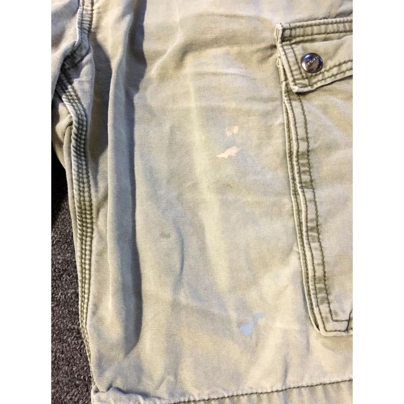 Carhartt Vtg 90s Carhartt Cargo Shorts Distressed Green 34 Mens Punk Grunge Biker USA Carpenter Short Size US 34 / EU 50 - 4 Thumbnail