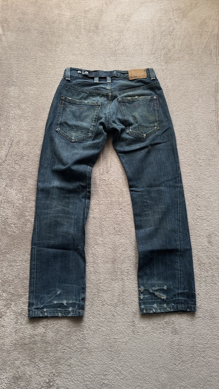 Japanese Brand G-Star Straight Y2K Faded Mudwash Ripped Jeans LGB if6was9 Size US 31 - 3 Thumbnail