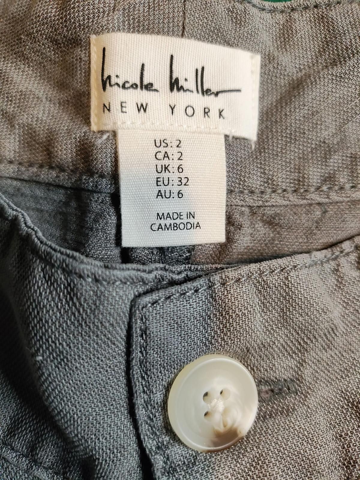 Nicole Miller Nicole Miller Women's Casual Linen Shorts Size 2 Gray Size 26" / US 2 / IT 38 - 2 Thumbnail