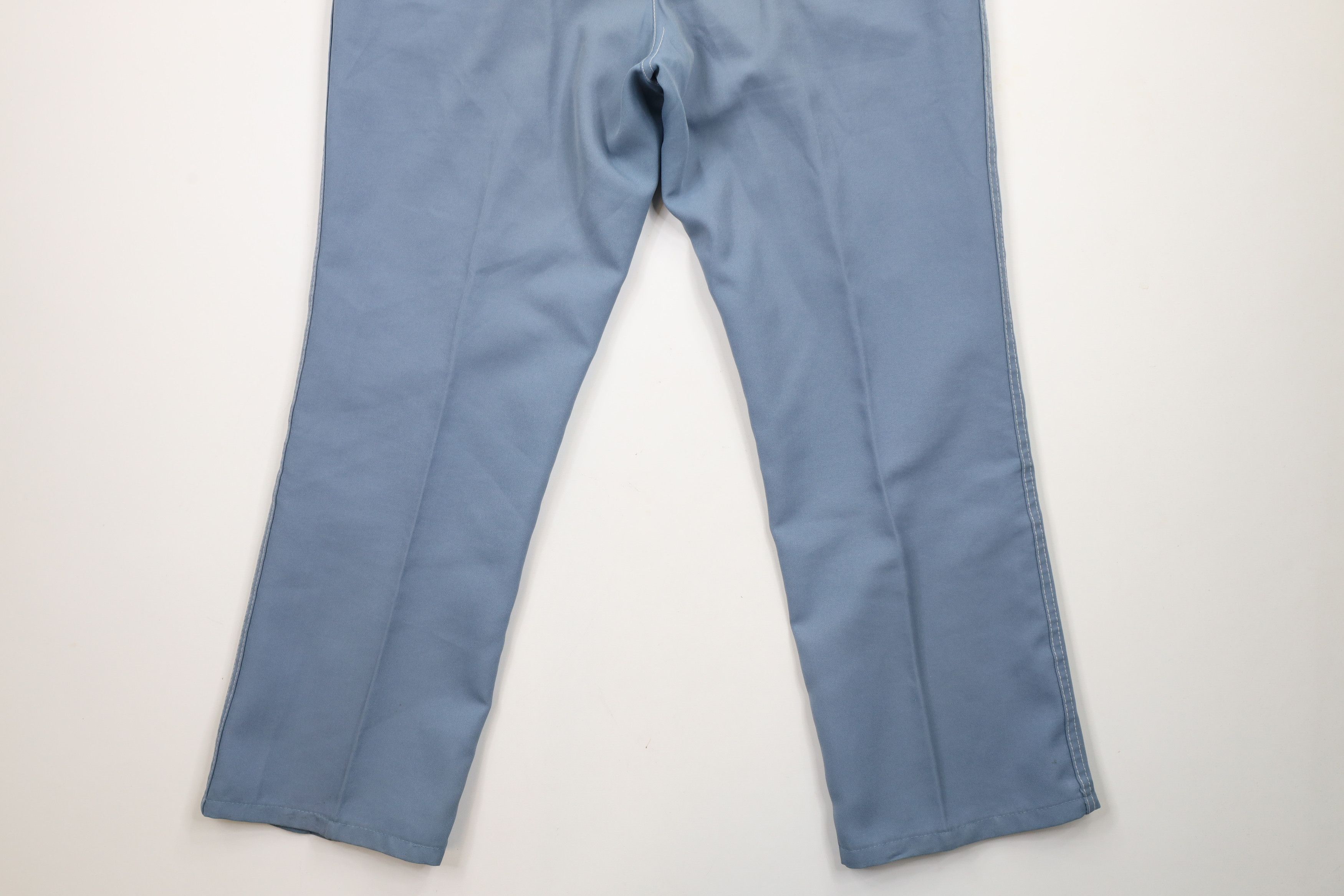 Vintage Vintage 70s Streetwear Flared Wide Leg Chino Pants Blue USA Size US 36 / EU 52 - 11 Thumbnail