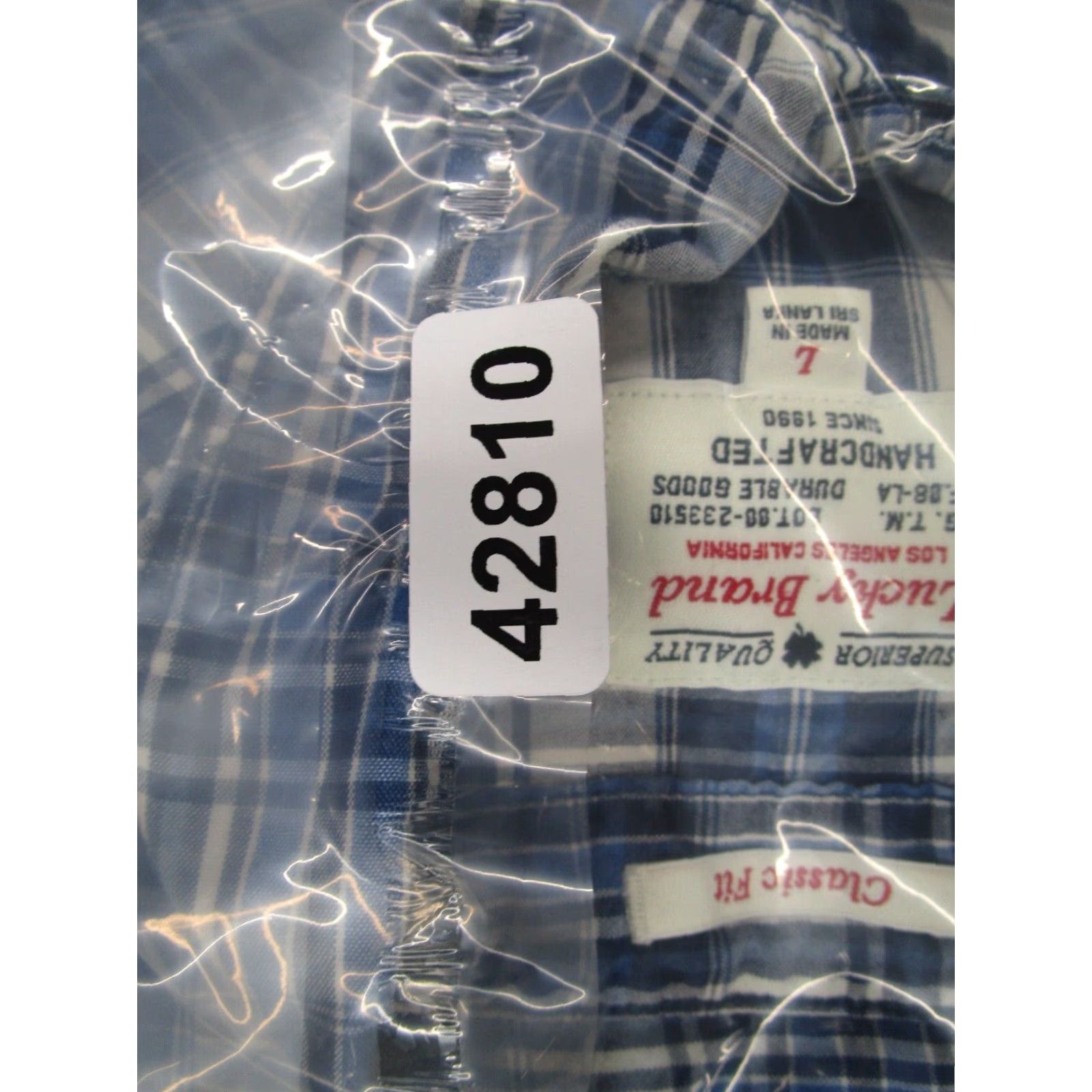 Lucky Brand VINTAGE Lucky Brand Men's Short Sleeve Plaid Western Button-Up Shirt L Blue Cotton Style Cowgirl Retro Size US L / EU 52-54 / 3 - 8 Thumbnail