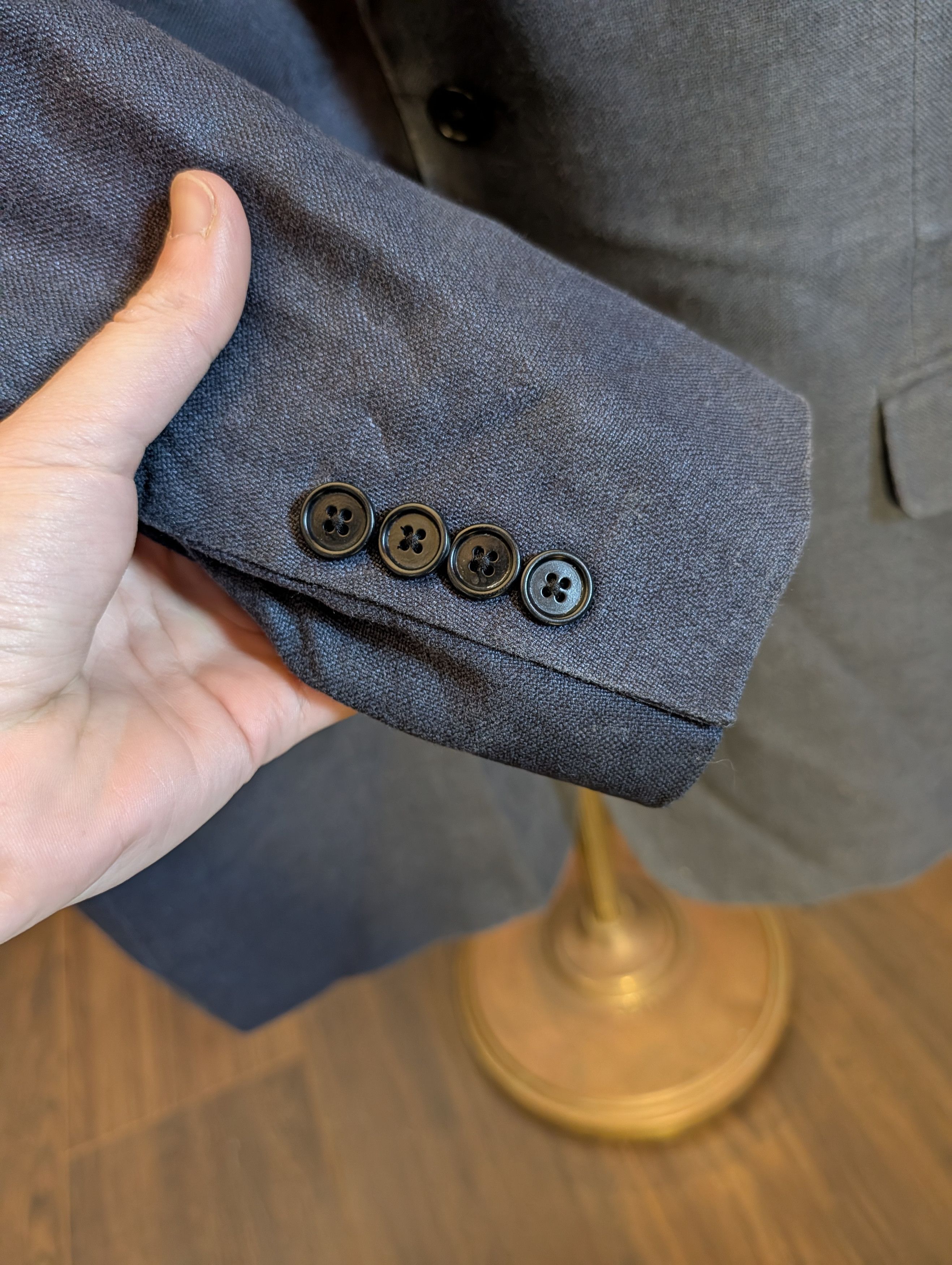 Brooks Brothers Silk linen made in Italy blue/gray sport coat jacket Size 42L - 5 Thumbnail