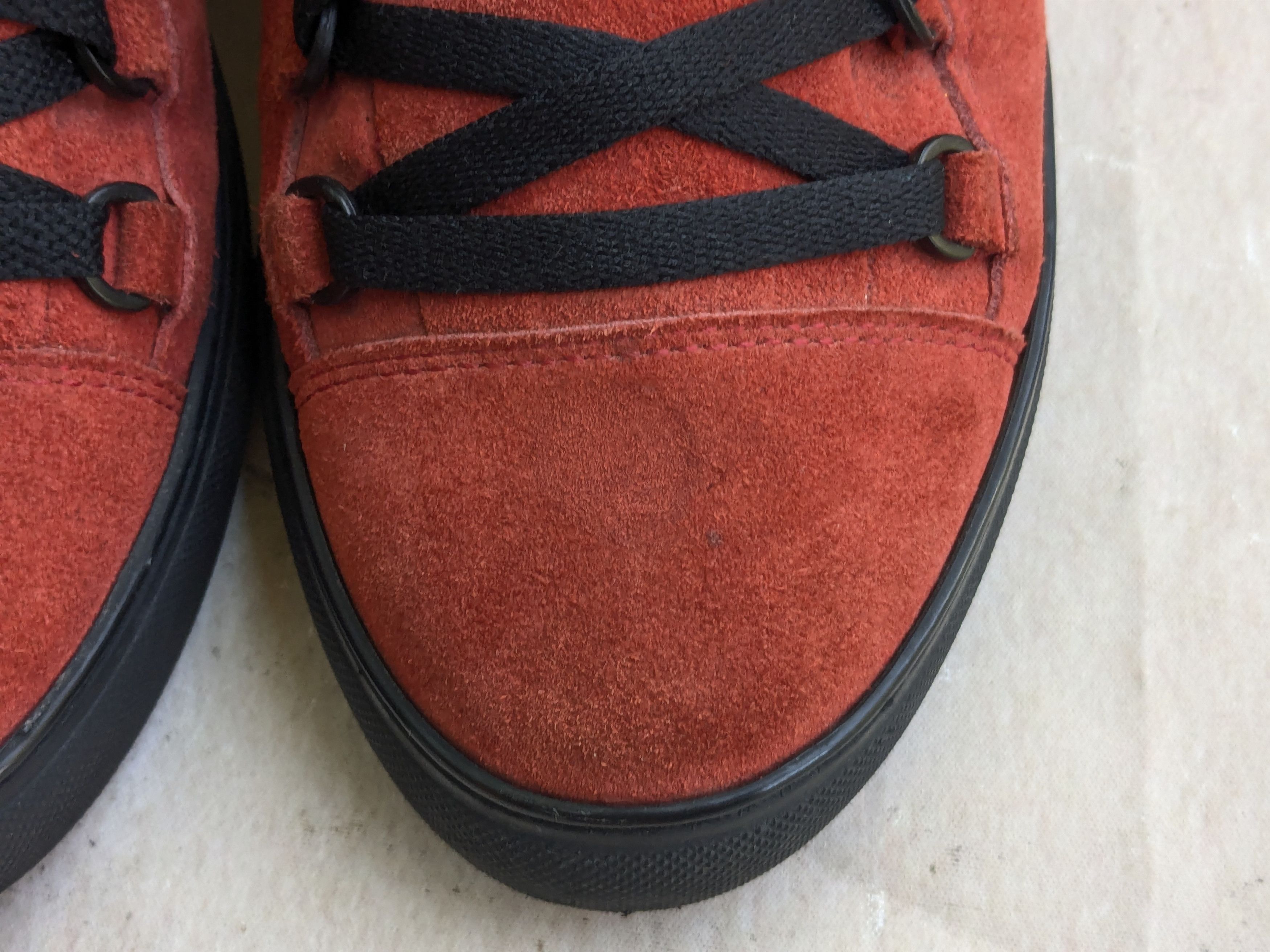 Balenciaga Balenciaga Arena Red Suede 10 Leather High Tops Black Size US 10 / EU 43 - 5 Thumbnail
