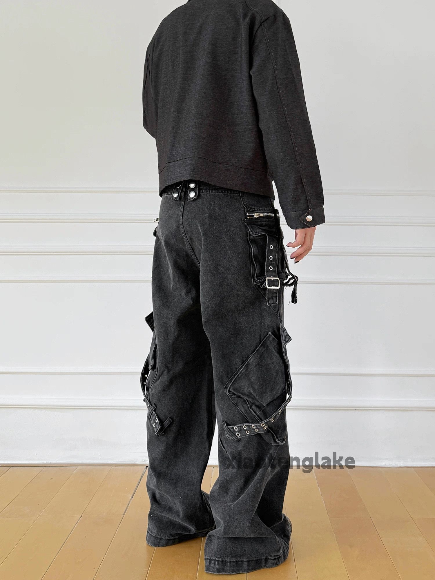 Vintage Unisex outdoor utility dance skate hiphop zipper jeans Size US 32 / EU 48 - 2 Thumbnail