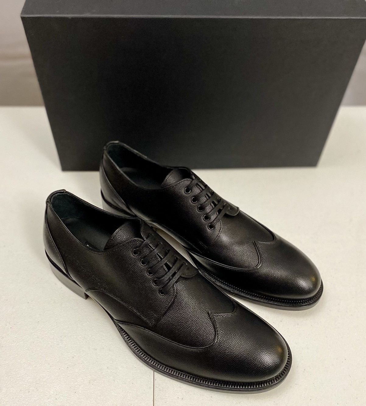 Dsquared2 Dsquared2 🇮🇹 Black Textured Gloss Leather Wingtip Derby 9 NEW Size US 9 / EU 42 - 12 Thumbnail
