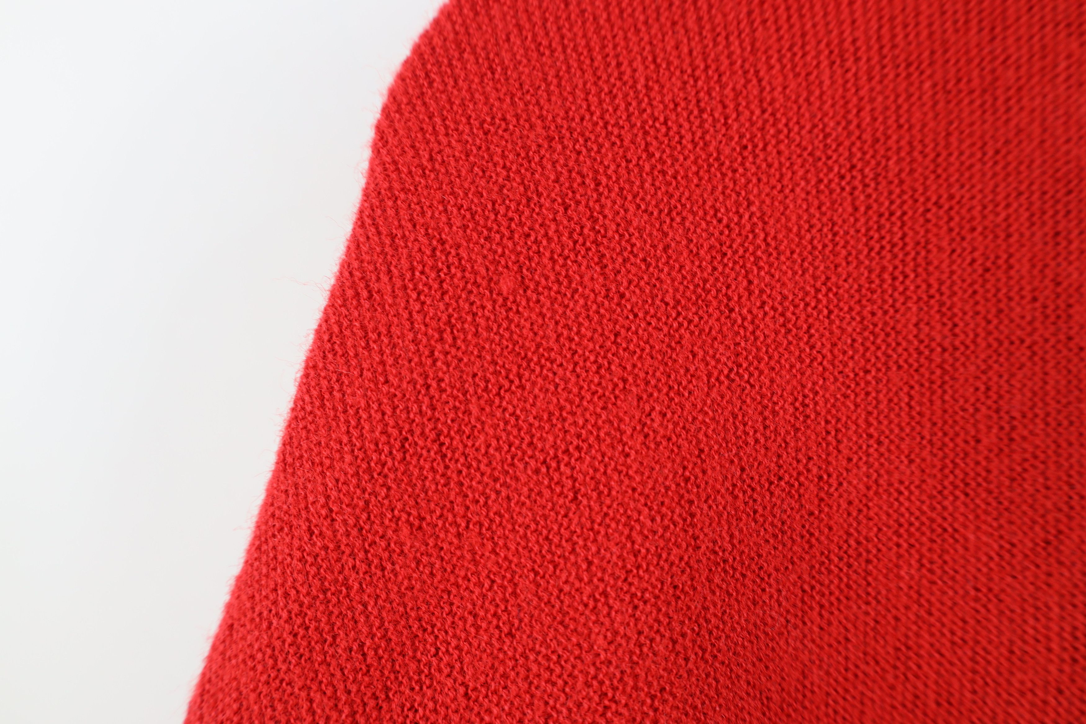 Vintage Vintage 70s Streetwear Cobain Knit Cardigan Sweater Red USA Size US L / EU 52-54 / 3 - 9 Thumbnail