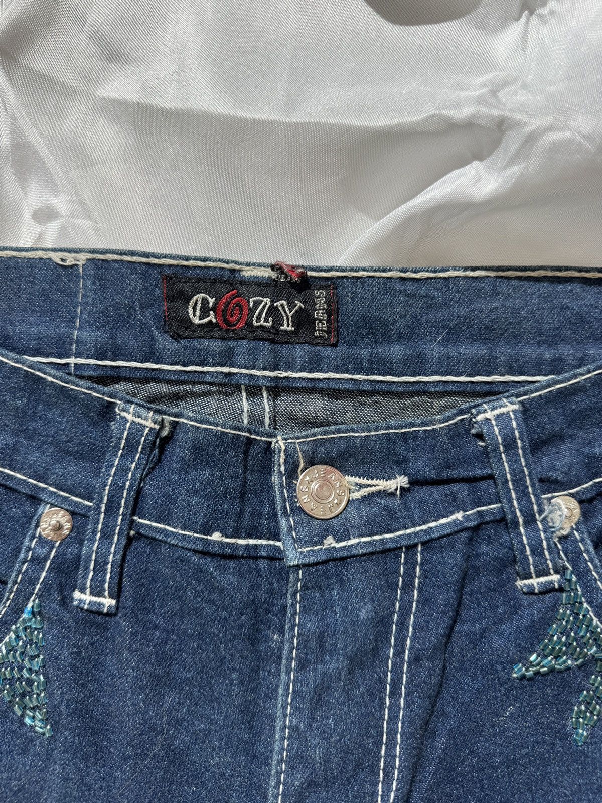 Hysteric Glamour Vintage Pearl Details Super Flared Jeans Size 28" / US 6 / IT 42 - 10 Thumbnail