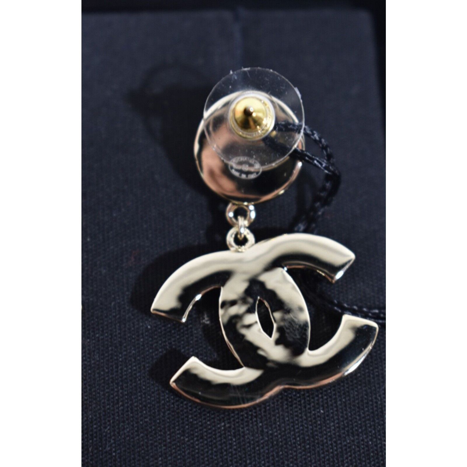 Chanel Chanel Pendant Gold Black Pearly White Stud Drop Earrings Size ONE SIZE - 12 Thumbnail