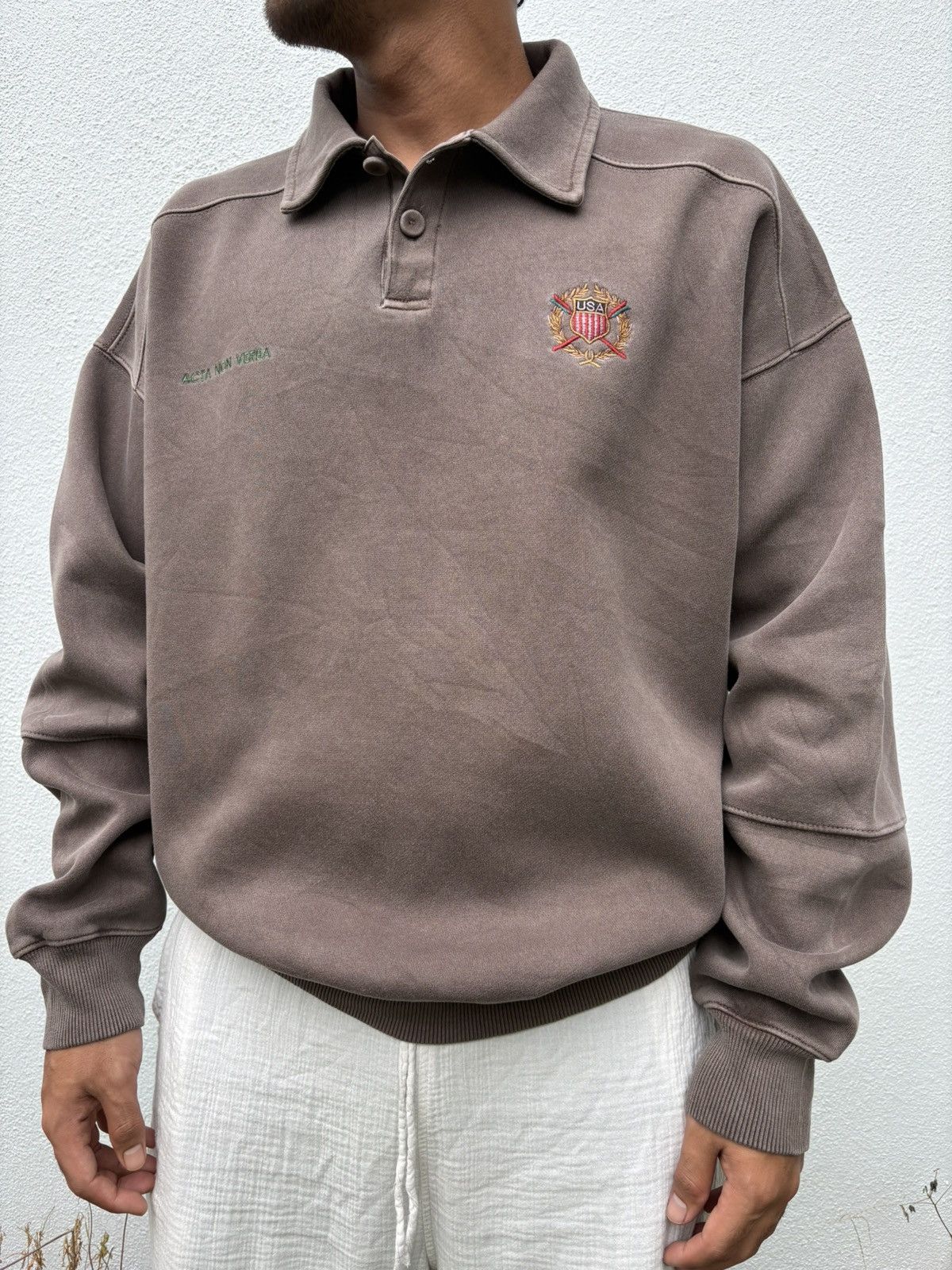Japanese Brand Vintage Faded Lepel Collarless Latin USA Sweatshirt Crewneck Size US L / EU 52-54 / 3 - 1 Thumbnail