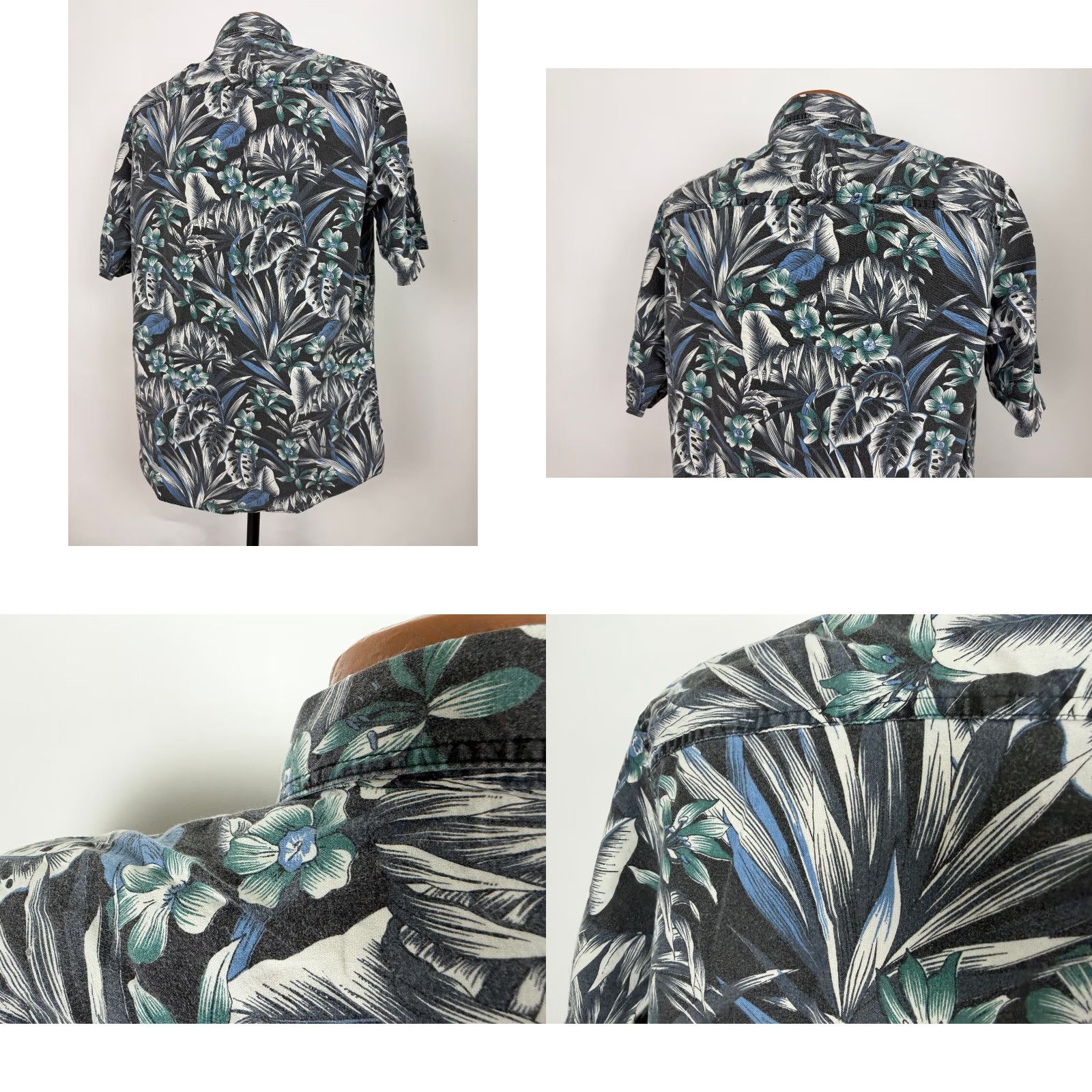 Vintage VINTAGE Impact Hawaiian Shirt Men L Black 90s Floral Short Sleeve Button-Up Collared Cotton Casual Beach Hawaii Size US L / EU 52-54 / 3 - 8 Thumbnail