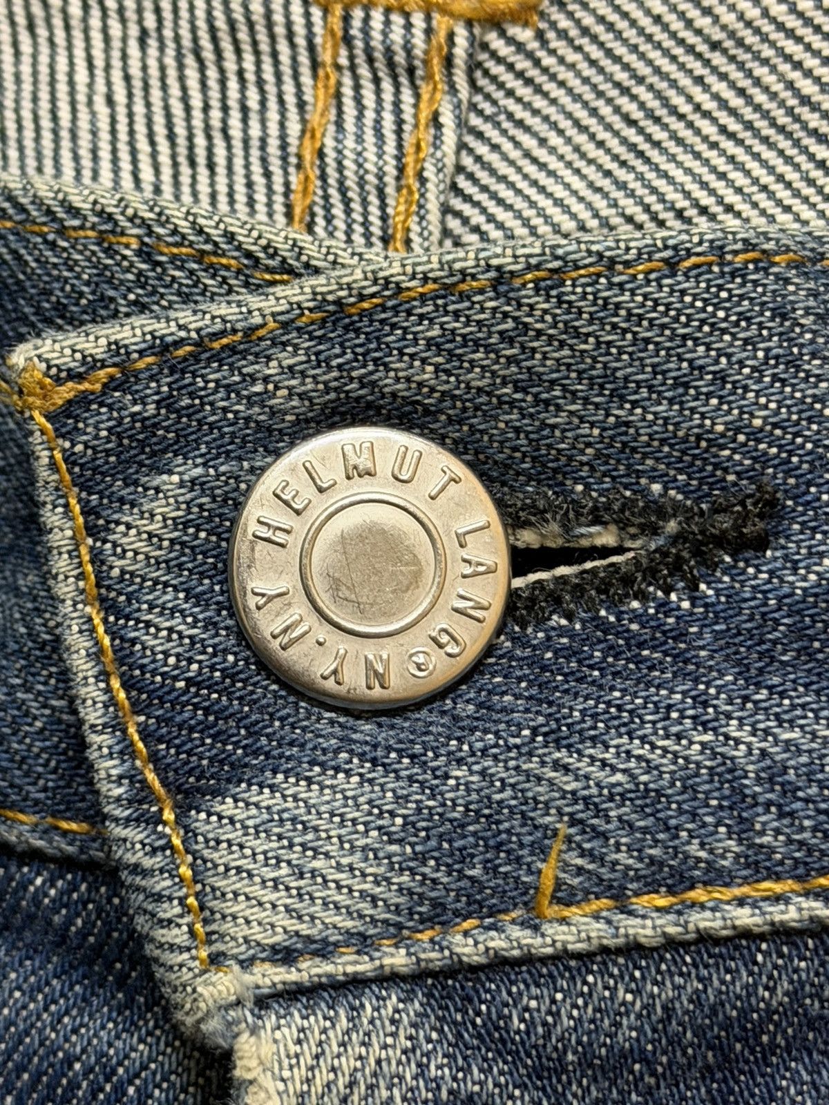 Helmut Lang Vintage Italy 90s Helmut Lang Blue Faded Whisker Straight Size US 31 - 8 Thumbnail